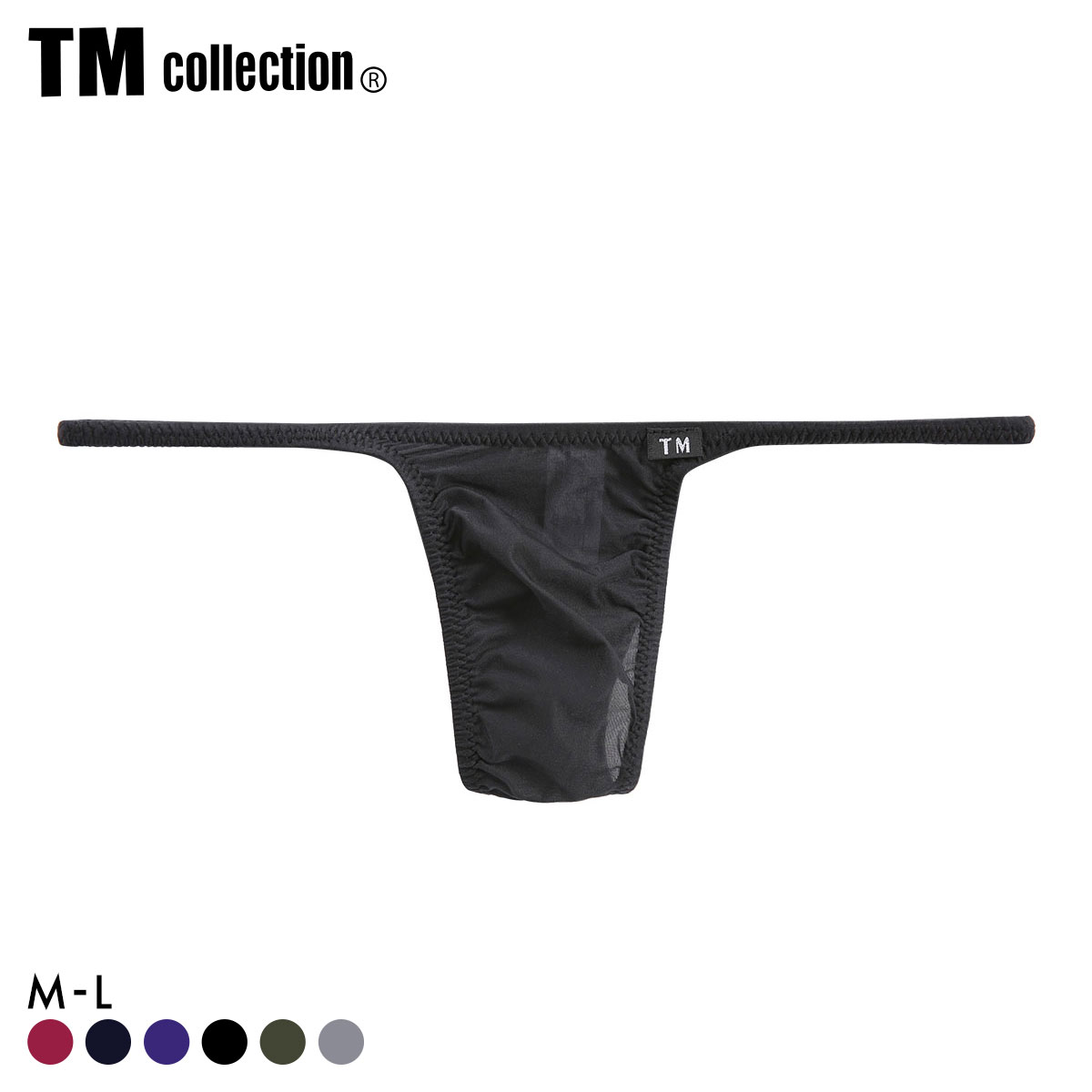 ティーエム コレクション ClearSkinハギナシシャープ Tバック DARK TM collection メンズ 前とじ(BK-ブラック-M)