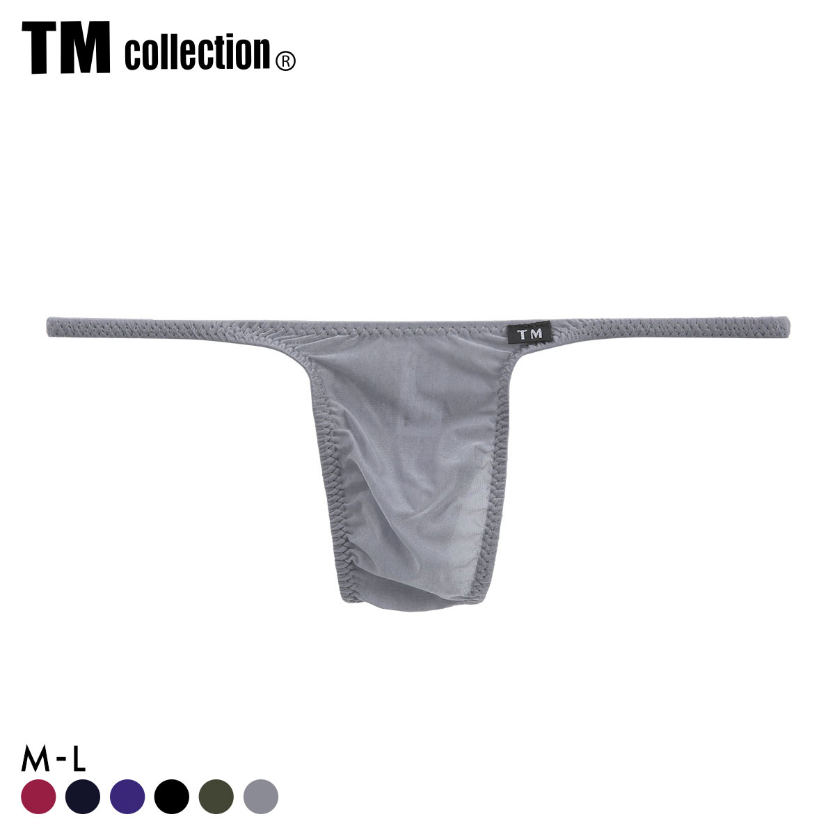 ティーエム コレクション ClearSkinハギナシシャープ Tバック DARK TM collection メンズ 前とじ(GY-グレー-M)