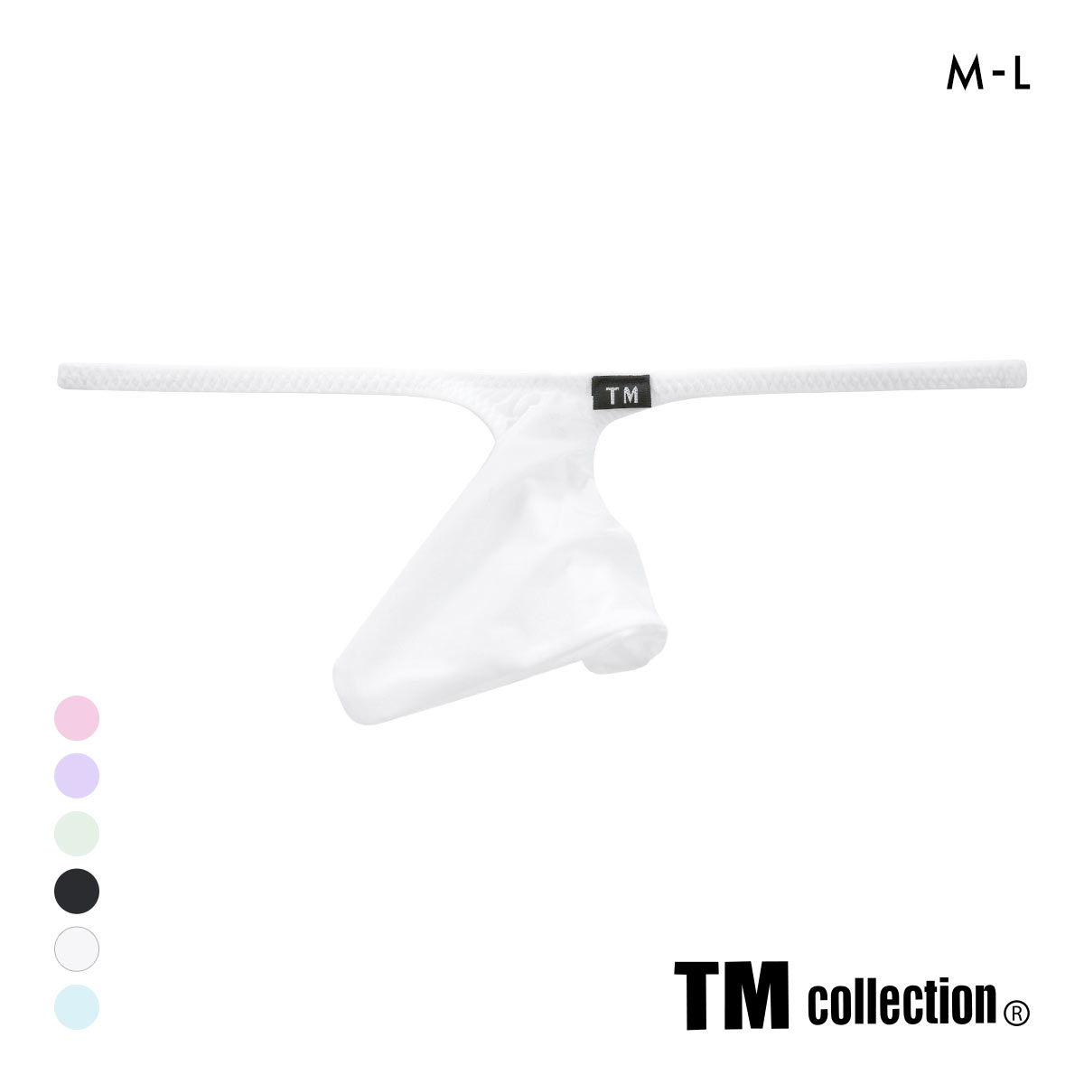ティーエム コレクション Clearskin JUST IMPACT TB ⅡTバック M L LL 透け メンズ ビキニ ブリーフ セクシー 前閉じ TM collection(WH-ホワイト-M)