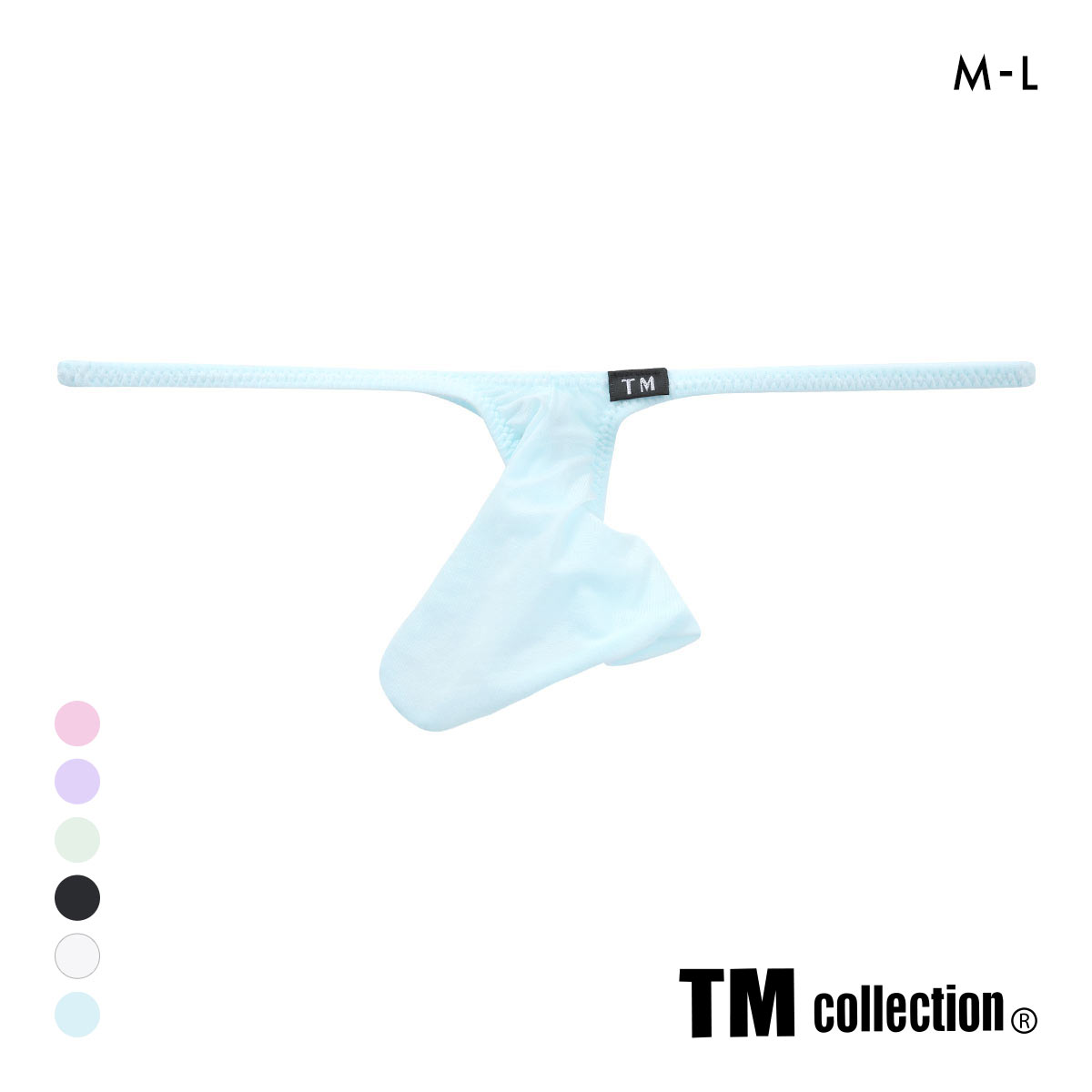 ティーエム コレクション Clearskin JUST IMPACT TB ⅡTバック M L LL 透け メンズ ビキニ ブリーフ セクシー 前閉じ TM collection(SX-サックス-M)