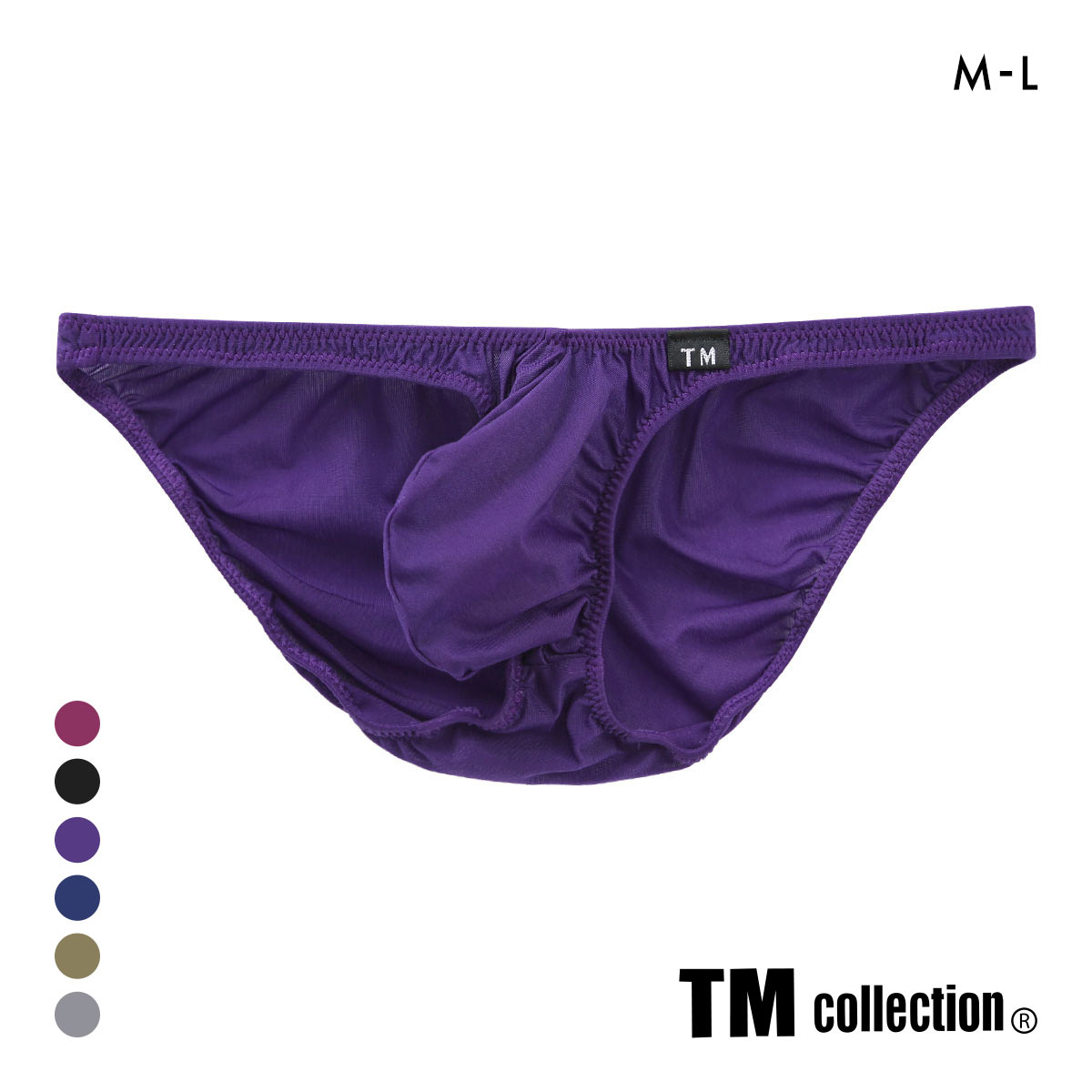 ティーエム コレクション Clearskin 極小もっこり Style フルバック メンズ ビキニ 日本製 TM collection(PU-パープル-M)