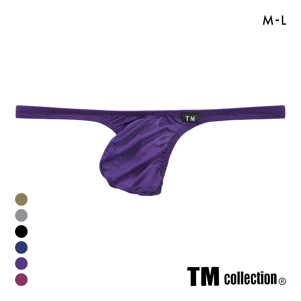 ティーエム コレクション Clearskin 極小もっこり Style Tバック メンズ ビキニ 日本製 TM collection(PU-パープル-M)