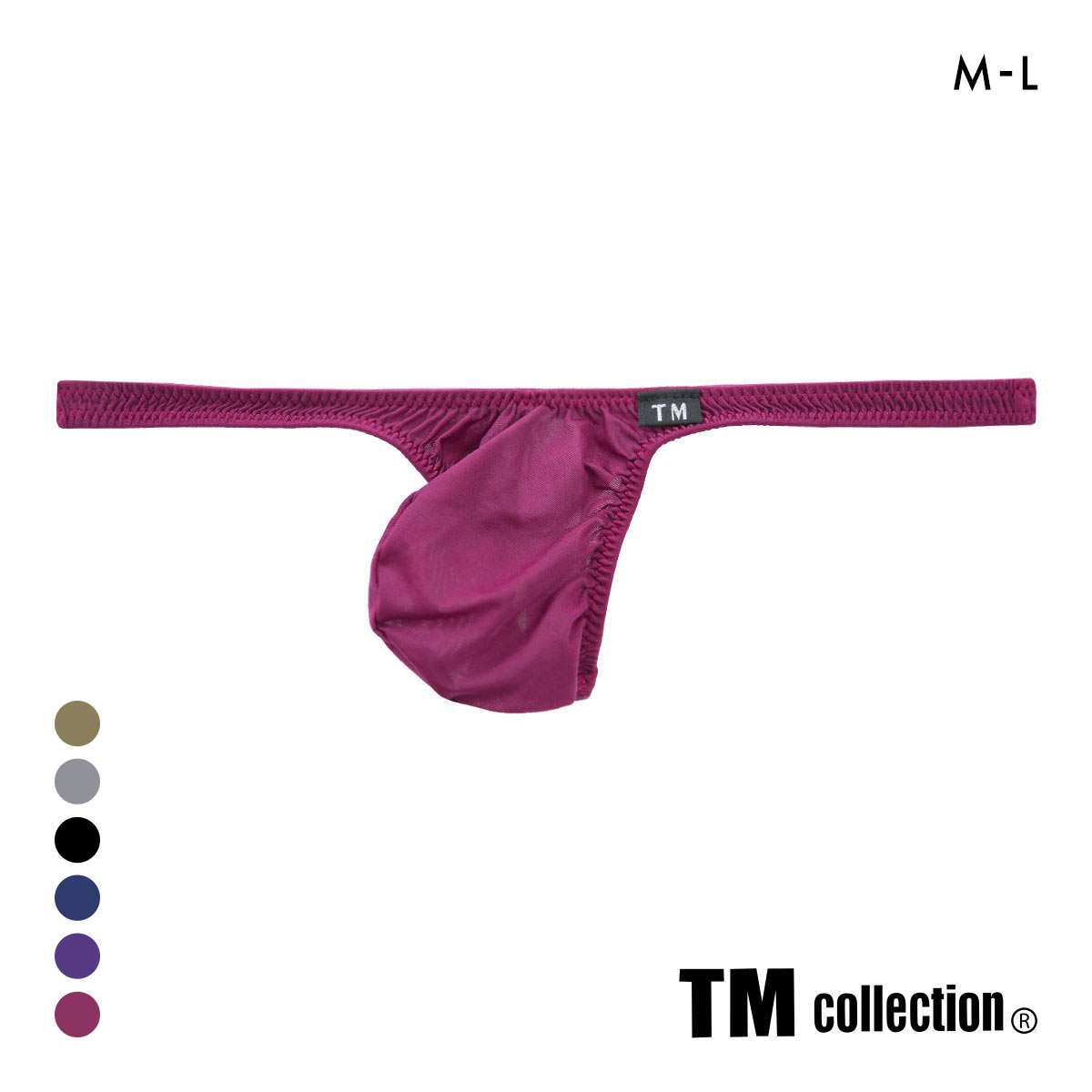 ティーエム コレクション Clearskin 極小もっこり Style Tバック メンズ ビキニ 日本製 TM collection(WI-ワイン-M)