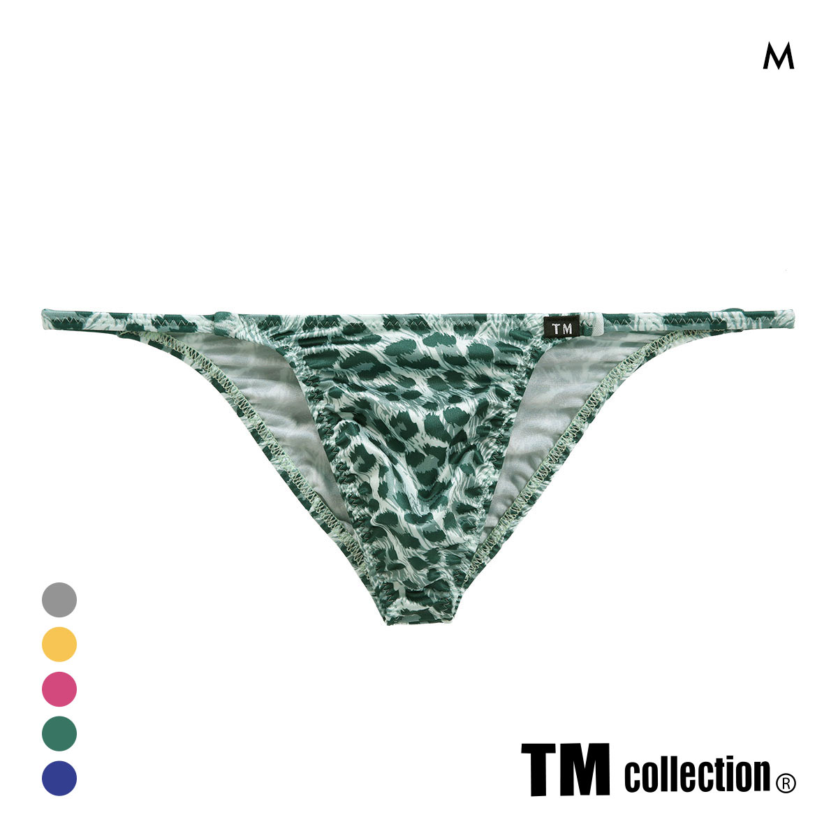 ティーエム コレクション YYKS Leopard side string sharp HB M メンズ ビキニ ブリーフ セクシー TM collection(GR-グリーン-M)