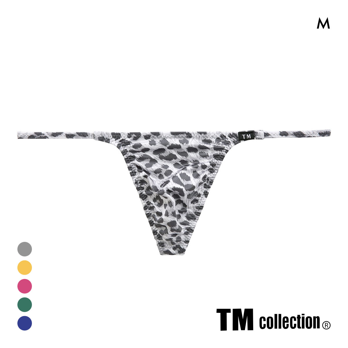 ティーエム コレクション YYKS Leopard side string sharp Tバック M メンズ ビキニ ブリーフ セクシー TM collection(GY-グレー-M)