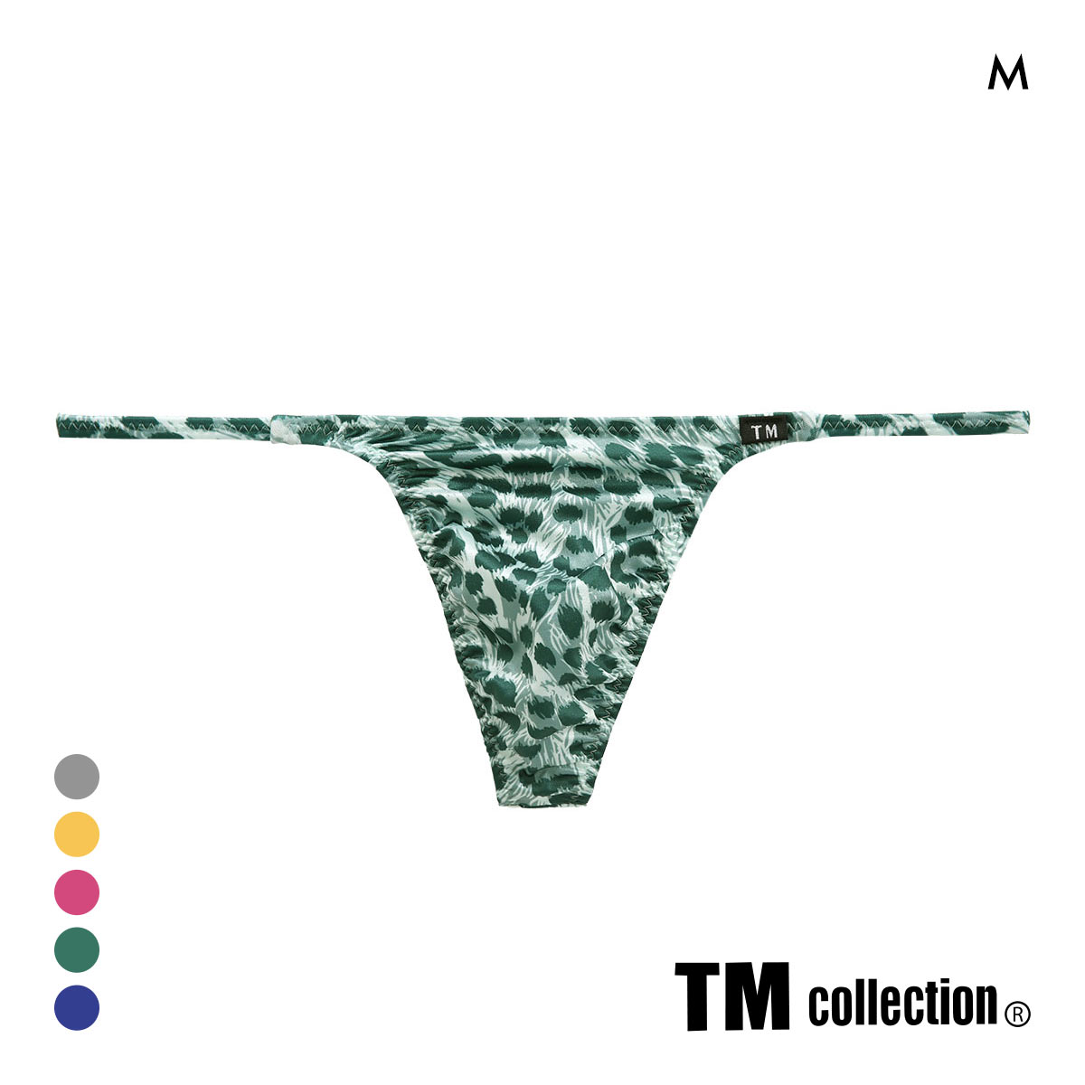 ティーエム コレクション YYKS Leopard side string sharp Tバック M メンズ ビキニ ブリーフ セクシー TM collection(GR-グリーン-M)