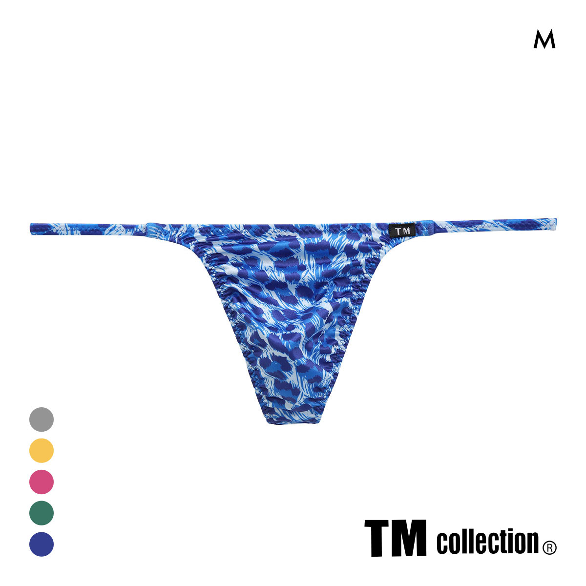 ティーエム コレクション YYKS Leopard side string sharp Tバック M メンズ ビキニ ブリーフ セクシー TM collection(BU-ブルー-M)