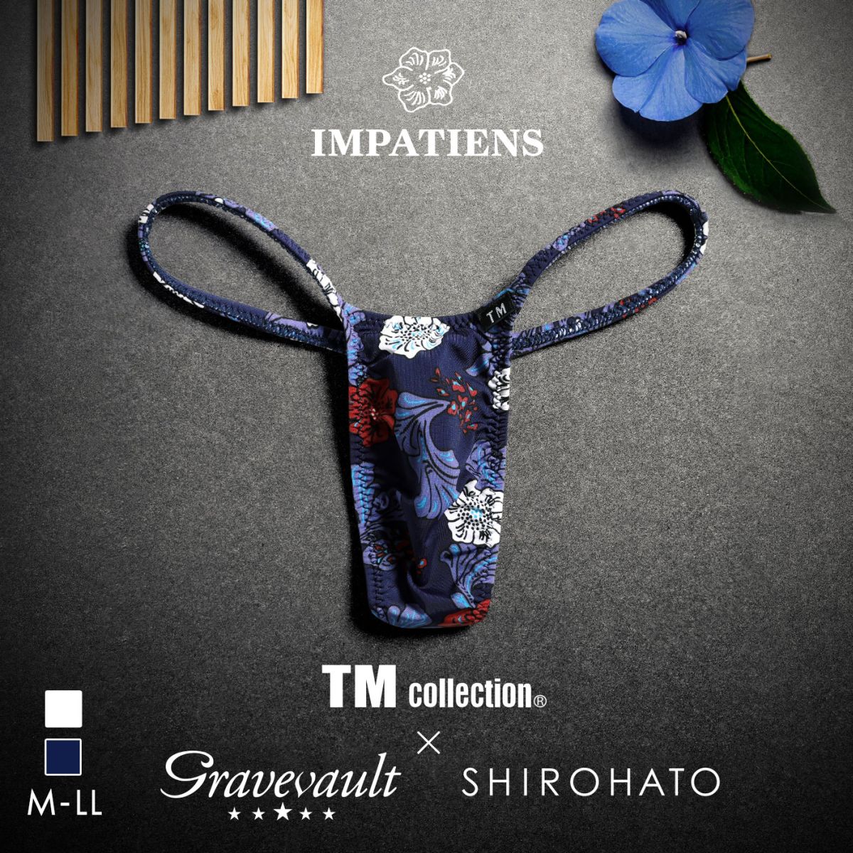 ティーエムコレクション TM collection×Gravevault×SHIROHATO トリプルコラボ Impatients ハギ無しシャープ Tバック(NV-ネイビー-M)
