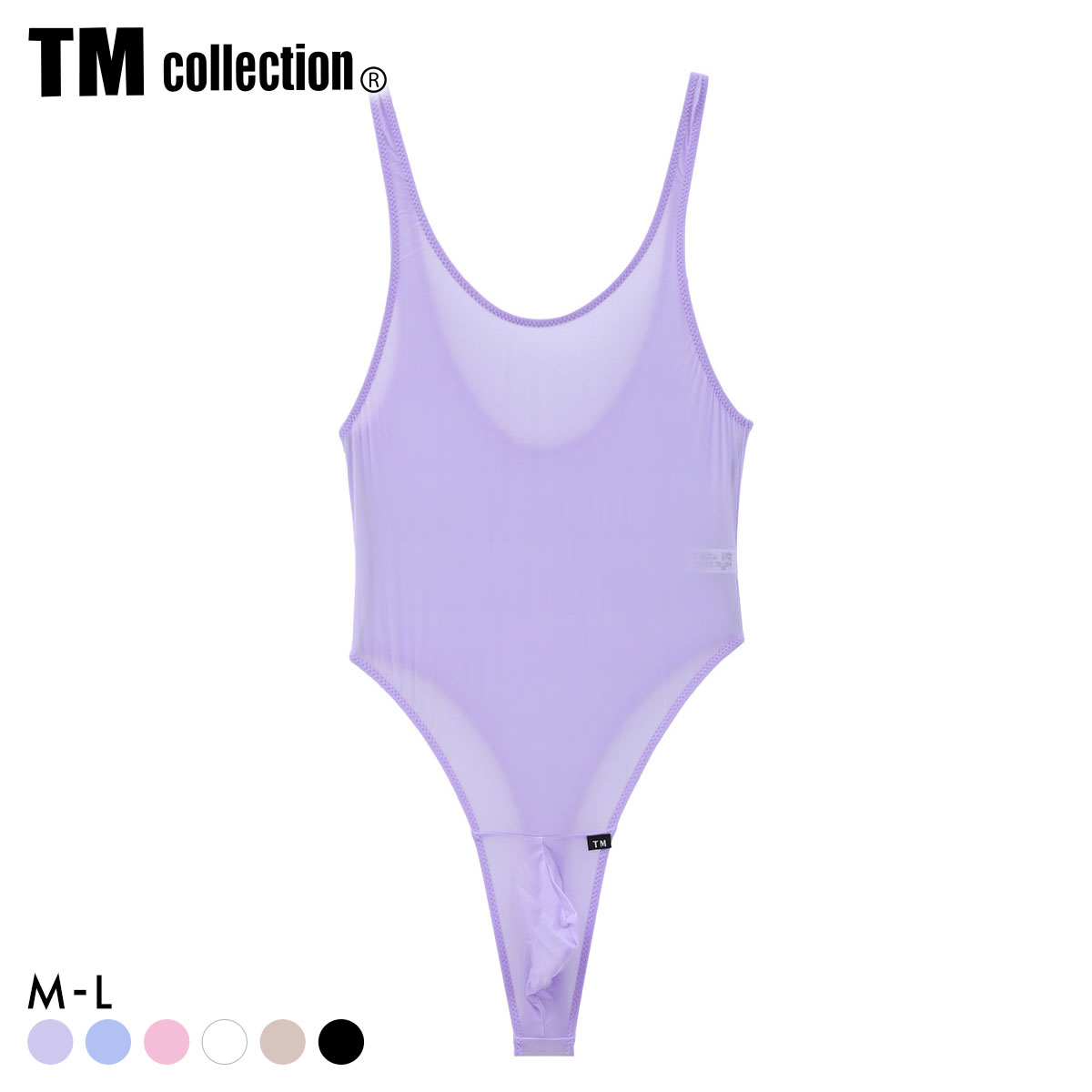 ティーエム コレクション Clearskin Bulge style TB Bodysuits Tバックボディスーツ メンズ TM collection(LV-ラベンダー-M)