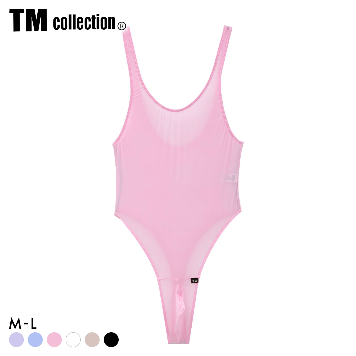 ティーエム コレクション Clearskin Bulge style TB Bodysuits Tバックボディスーツ メンズ TM collection(PI-ピンク-M)