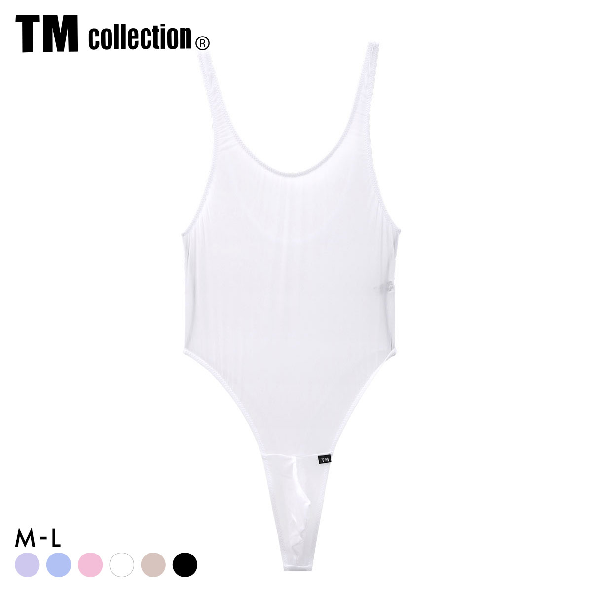 ティーエム コレクション Clearskin Bulge style TB Bodysuits Tバックボディスーツ メンズ TM collection(WH-ホワイト-M)
