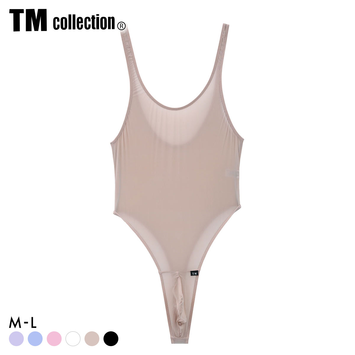 ティーエム コレクション Clearskin Bulge style TB Bodysuits Tバックボディスーツ メンズ TM collection(BE-ベージュ-M)