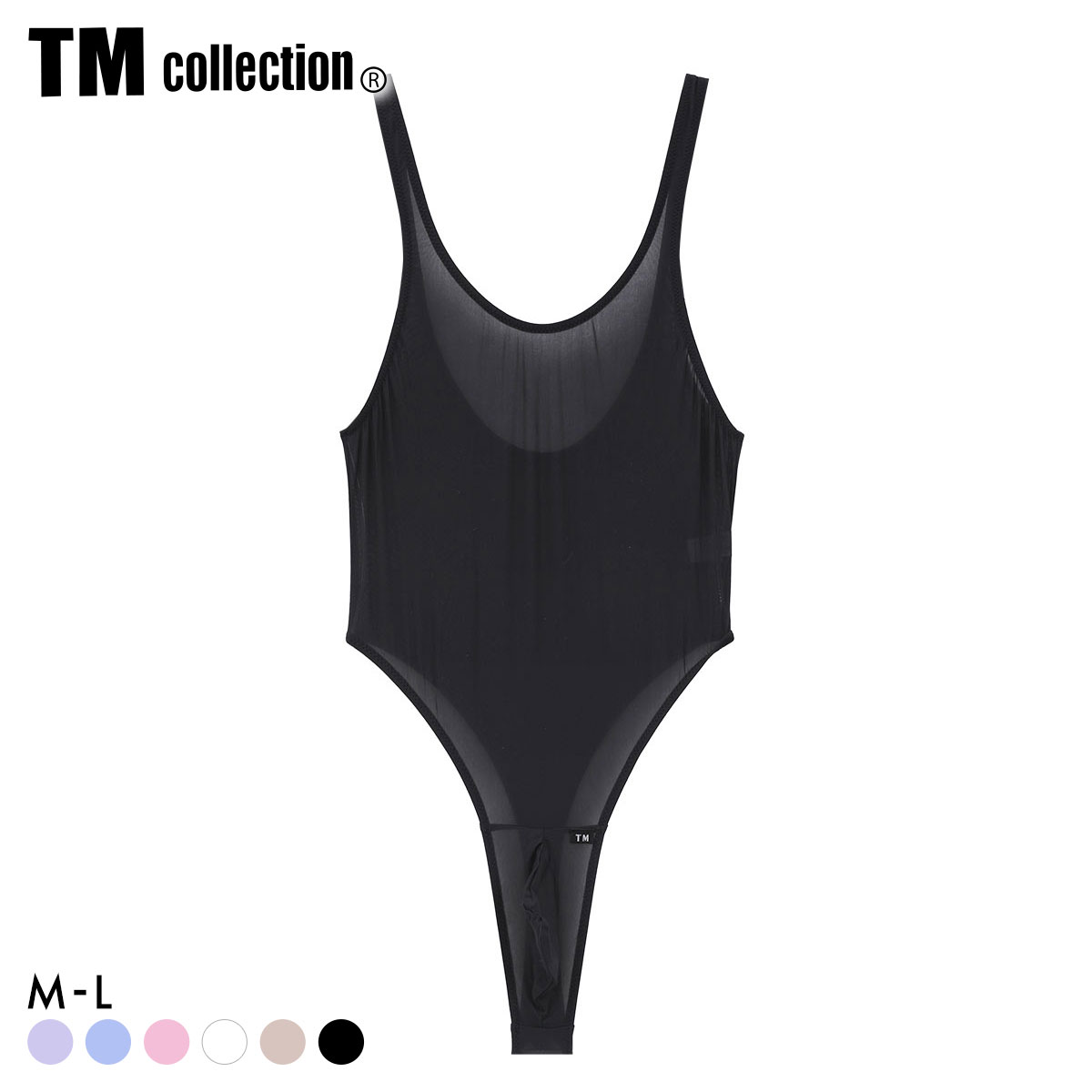 ティーエム コレクション Clearskin Bulge style TB Bodysuits Tバックボディスーツ メンズ TM collection(BK-ブラック-M)