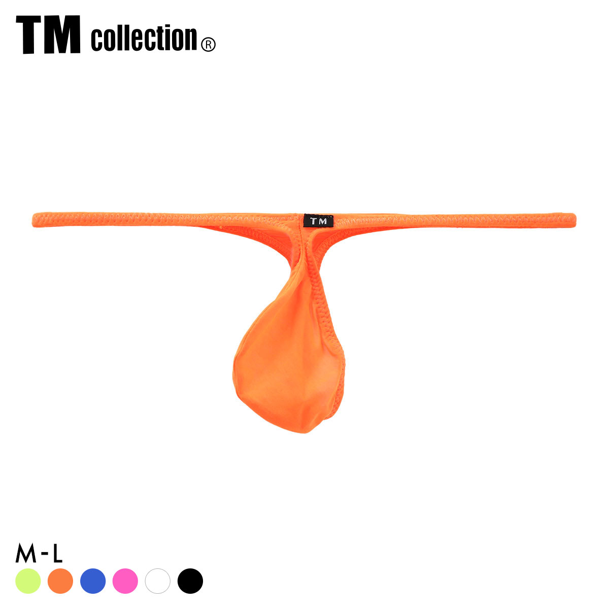 ティーエム コレクション Clearskin もっこりヒョウタン ハイレグシャープ TB Tバック ビキニ メンズ TM collection(OR-オレンジ-M)