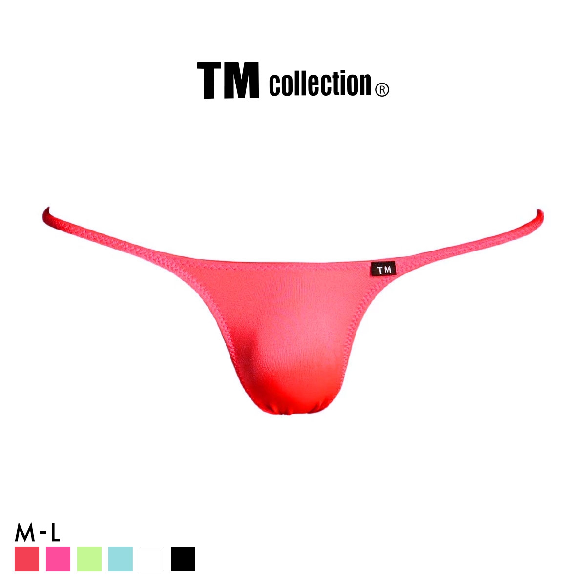 ティーエム コレクション Shinysmooth ハギナシシャープ RB リオバック ビキニ メンズ TM collection 日本製(RE-レッド-M)