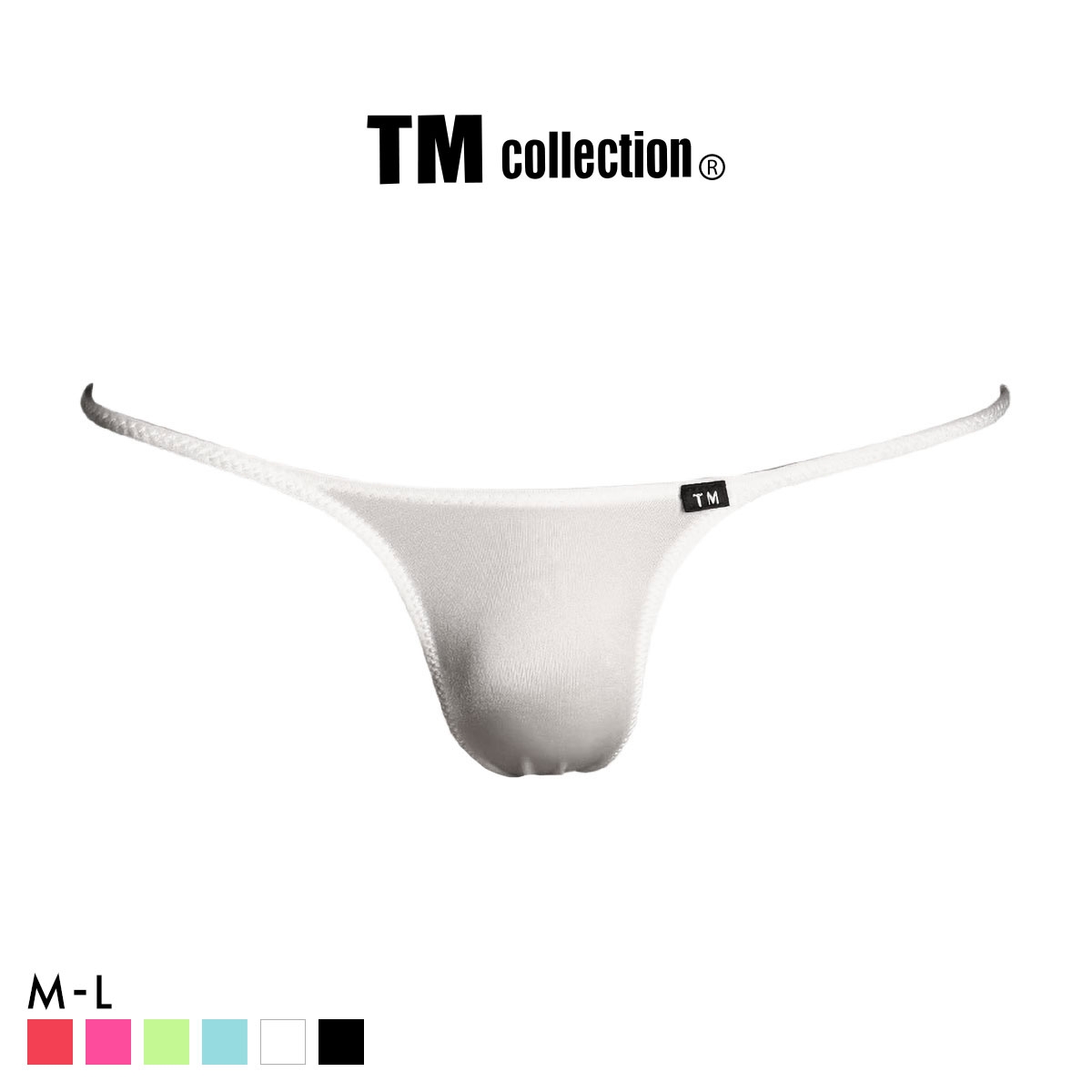 ティーエム コレクション Shinysmooth ハギナシシャープ RB リオバック ビキニ メンズ TM collection 日本製(WH-ホワイト-M)