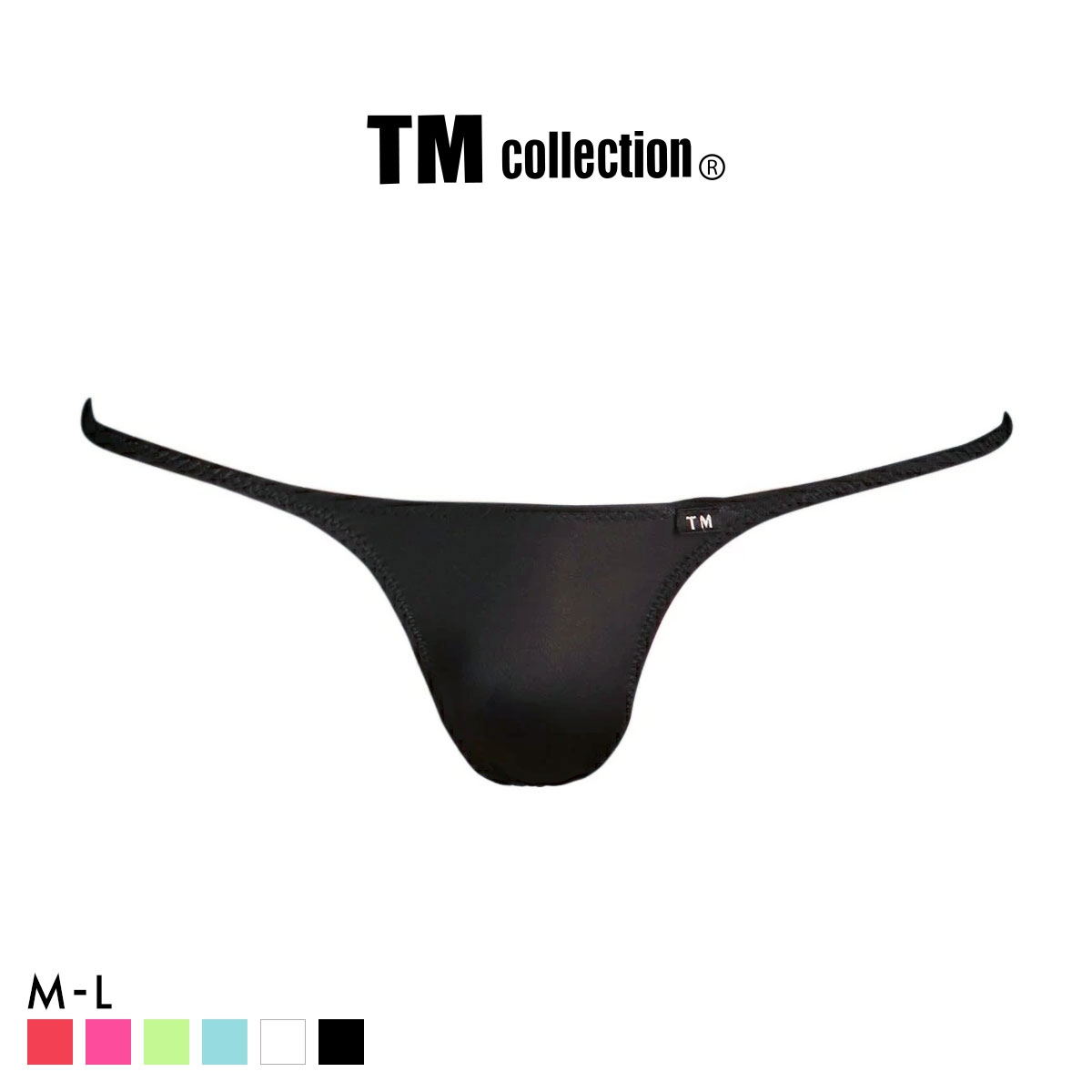 ティーエム コレクション Shinysmooth ハギナシシャープ TB Tバック ビキニ メンズ TM collection 日本製(BK-ブラック-M)