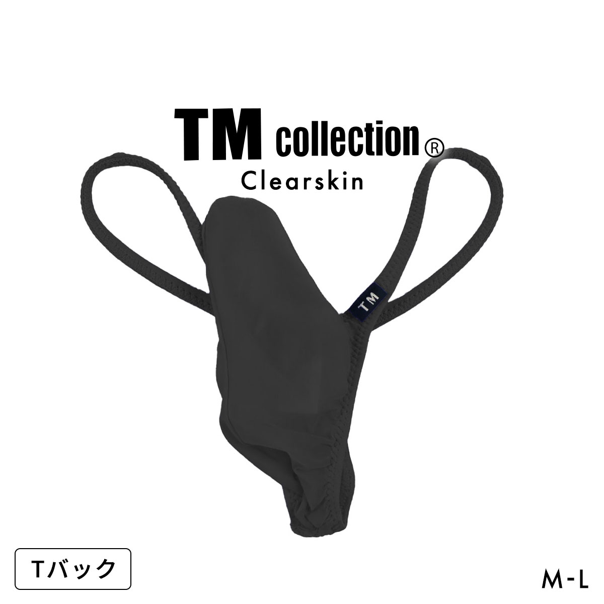 ティーエム コレクション Clearskin Back gather JUST IMPACT HORN TB BIKINI Tバック ビキニ メンズ TM collection(BK-ブラック-M)