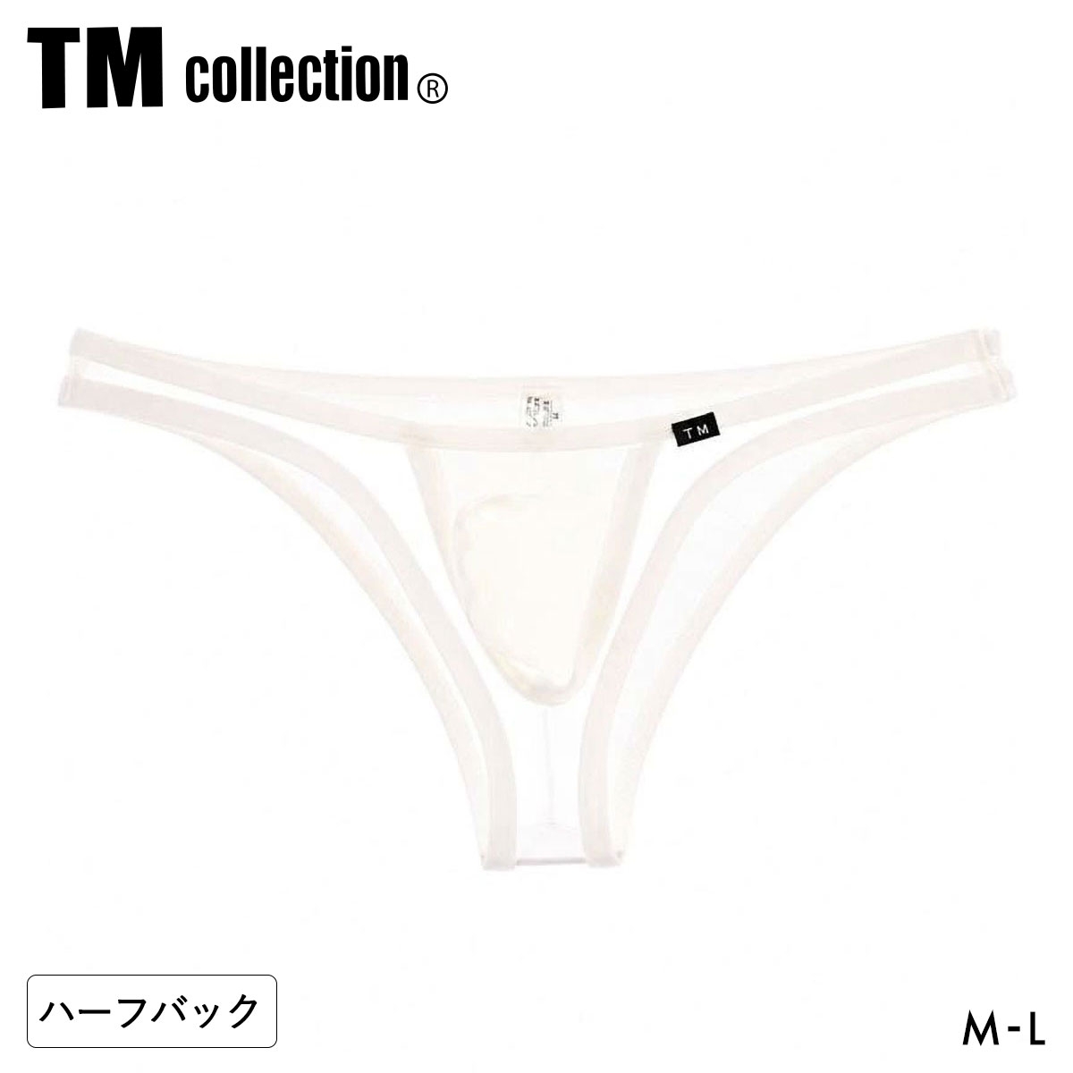 ティーエム コレクション NewT2M2 compact カップぷっくり HB BIKINI ハーフバックビキニ メンズ 日本製(WH-ホワイト-M)