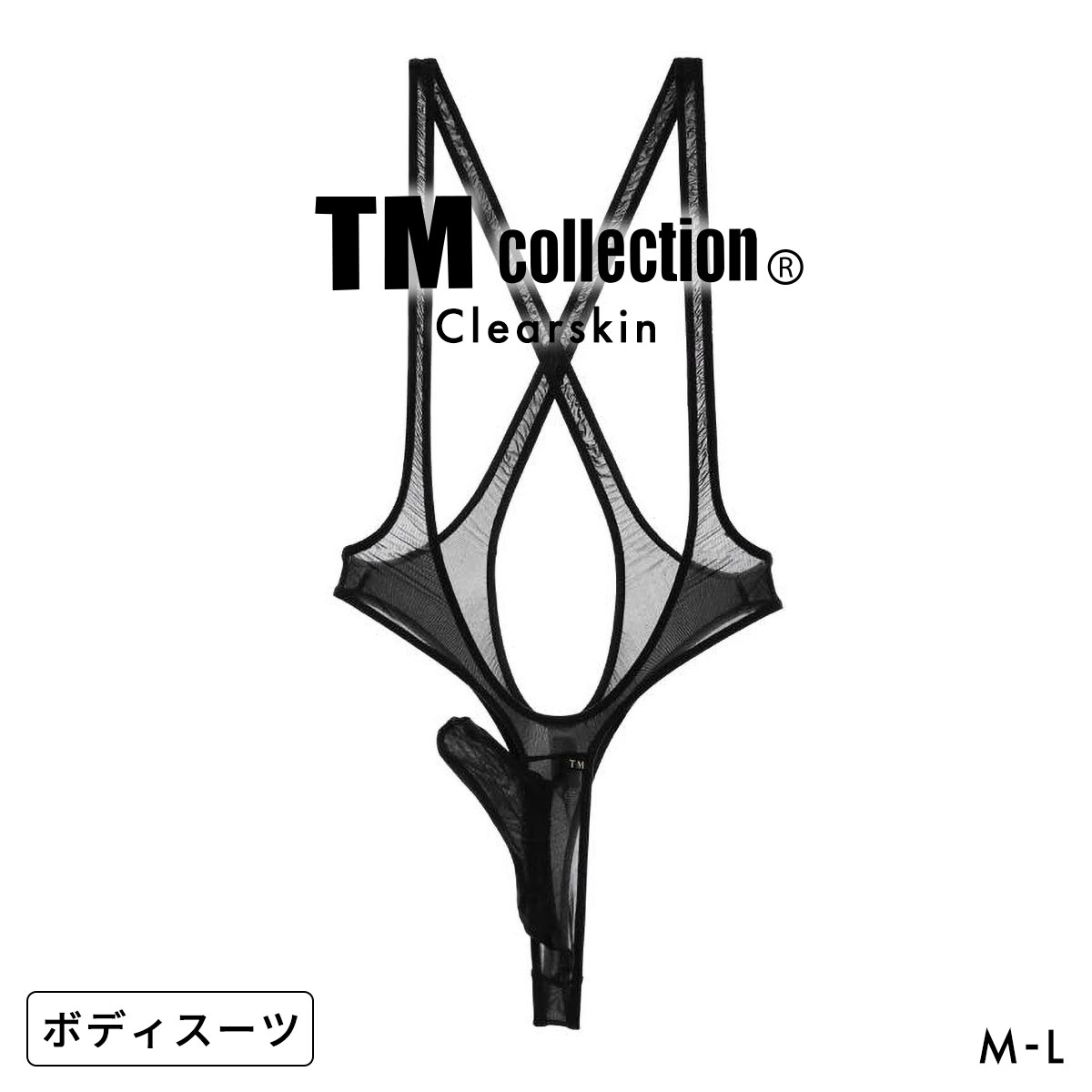 ティーエム コレクション Clearskin Super Sexy JUST IMPACT HORN Cross Bodysuits ボディスーツ メンズ TM collection 日本製(BK-ブラック-M)