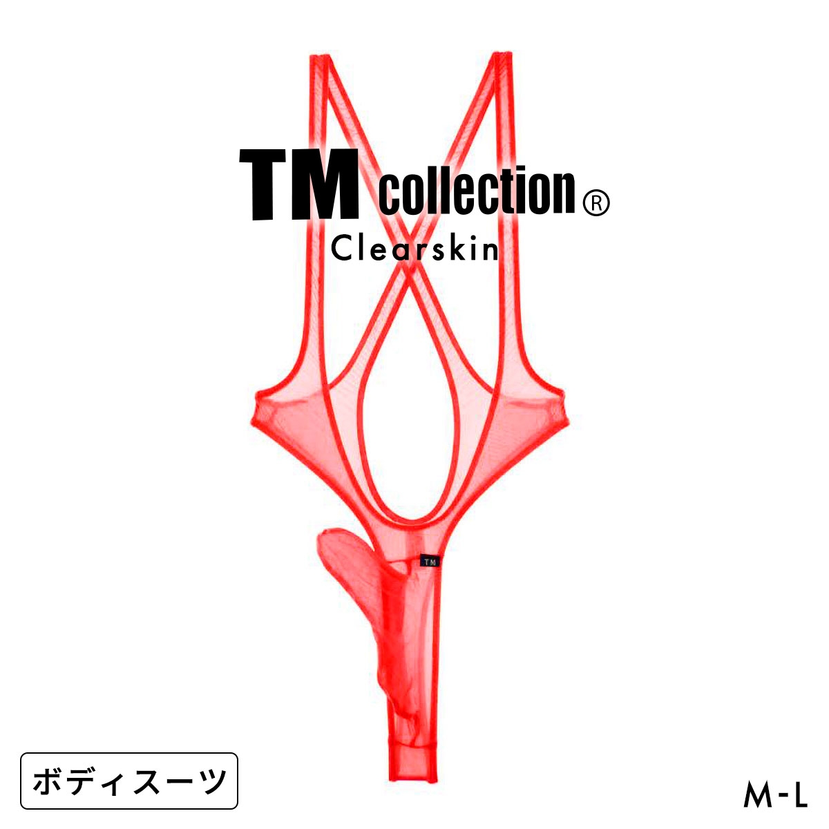 ティーエム コレクション Clearskin Super Sexy JUST IMPACT HORN Cross Bodysuits ボディスーツ メンズ TM collection 日本製(RE-レッド-M)