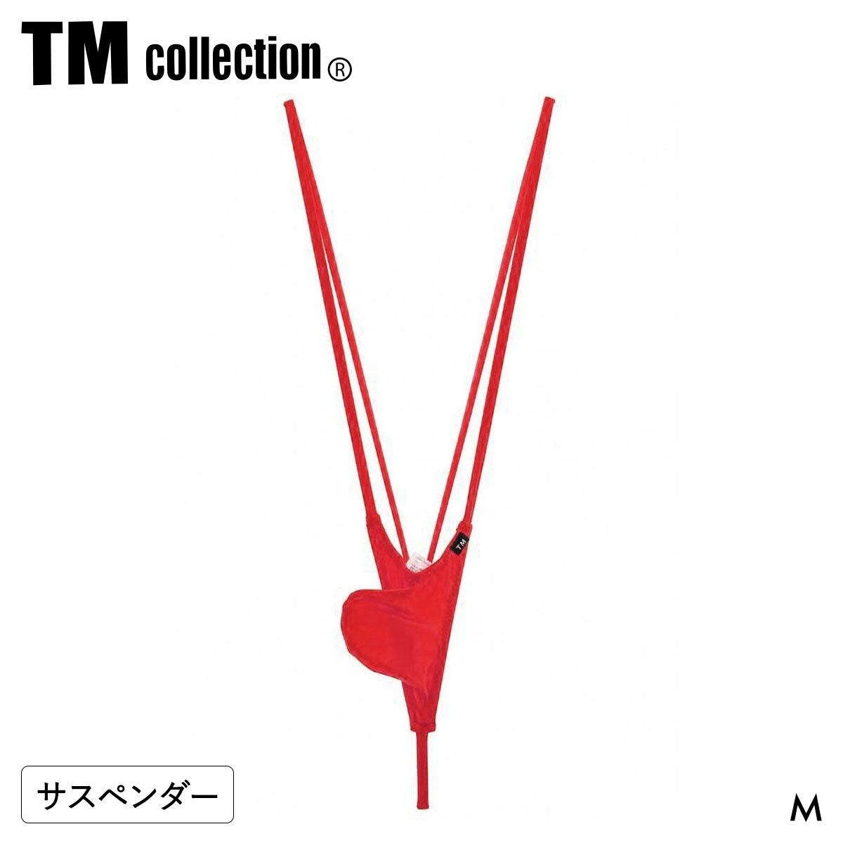 ティーエム コレクション YKS もっこりシャープ Suspenders G-string メンズ TM collection 日本製(RE-レッド-M)