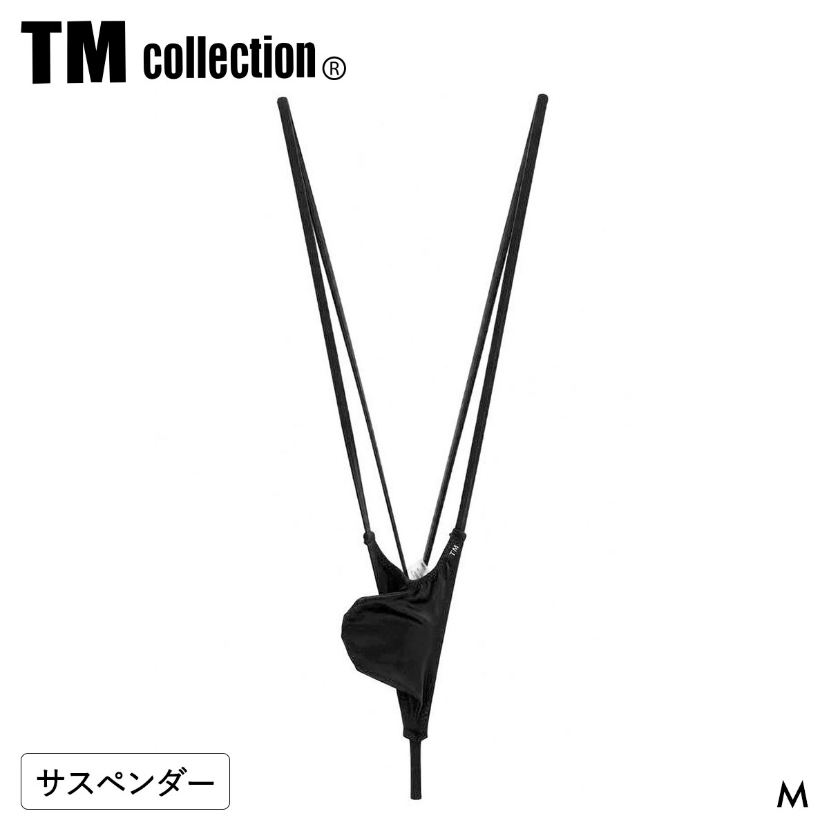 ティーエム コレクション YKS もっこりシャープ Suspenders G-string メンズ TM collection 日本製(BK-ブラック-M)