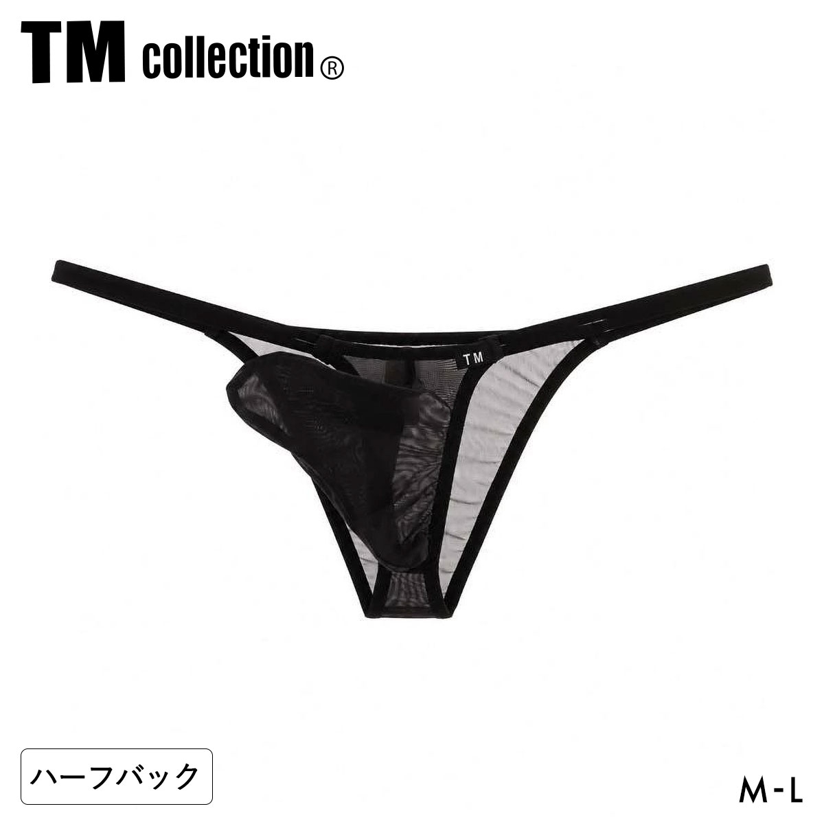 ティーエム コレクション Clearskin Double loop HB ハーフバック ビキニ メンズ TM collection 日本製(BK-ブラック-M)