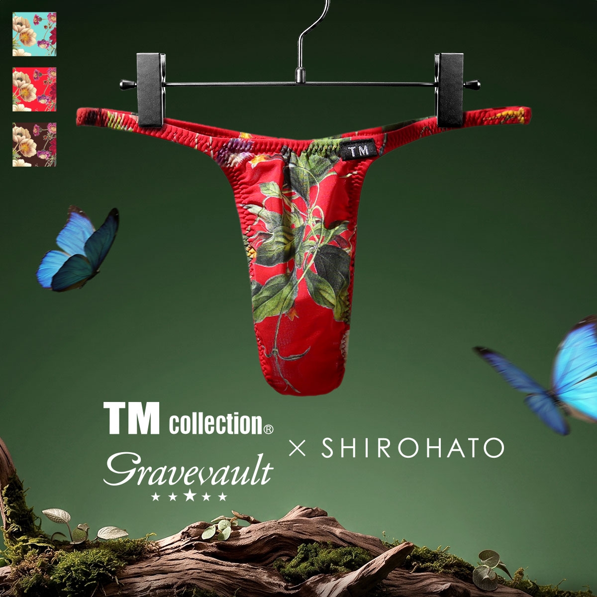 TMコレクション グレイブボールト Gravevault 白鳩 FLORA フローラ ハギ無しシャープ Tバック ビキニ 前閉じ 縫い目なし 日本製
