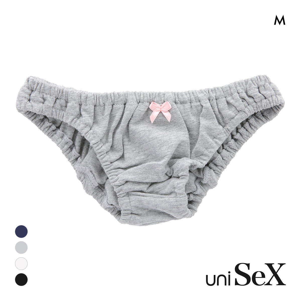 ユニセックス PLAY Lyocell 超ローライズインゴムキュートショーツ Ladys ハーフバック M ビキニ ジェンダーレス TM(GY-グレー-M)