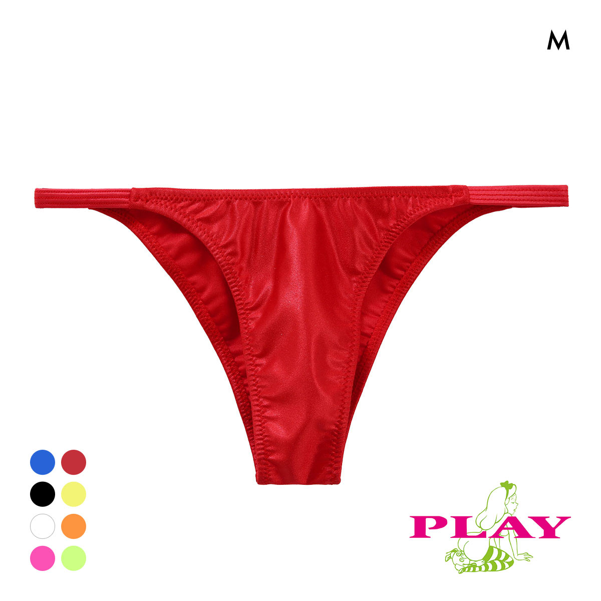 ユニセックス PLAY WET side string ハーフバック M ビキニ(RE-レッド-M)
