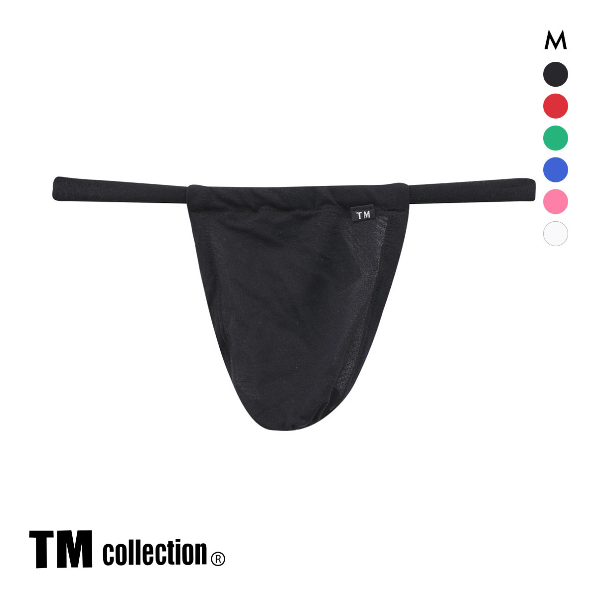 ティーエム コレクション ガーゼ調2way ねじりふんどし風 Gスト Tバック タンガ メンズ TM collection(BK-ブラック-M)