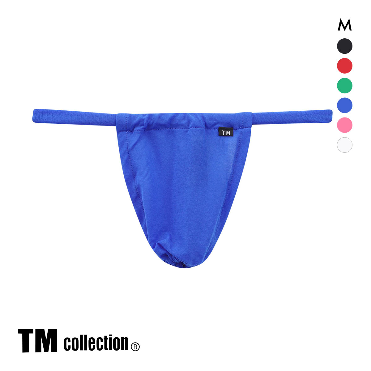 ティーエム コレクション ガーゼ調2way ねじりふんどし風 Gスト Tバック タンガ メンズ TM collection(BU-ブルー-M)