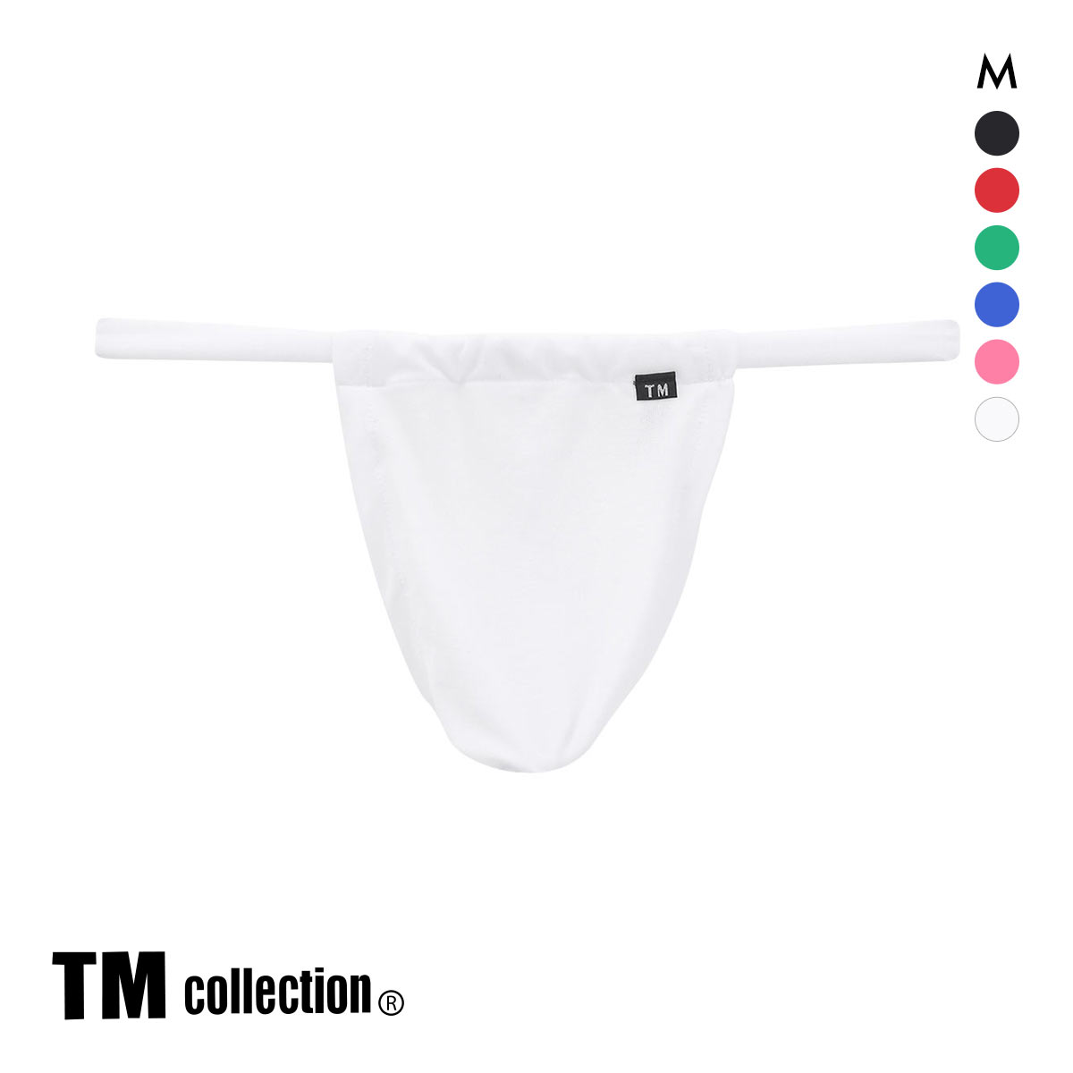 ティーエム コレクション ガーゼ調2way ねじりふんどし風 Gスト Tバック タンガ メンズ TM collection(WH-ホワイト-M)