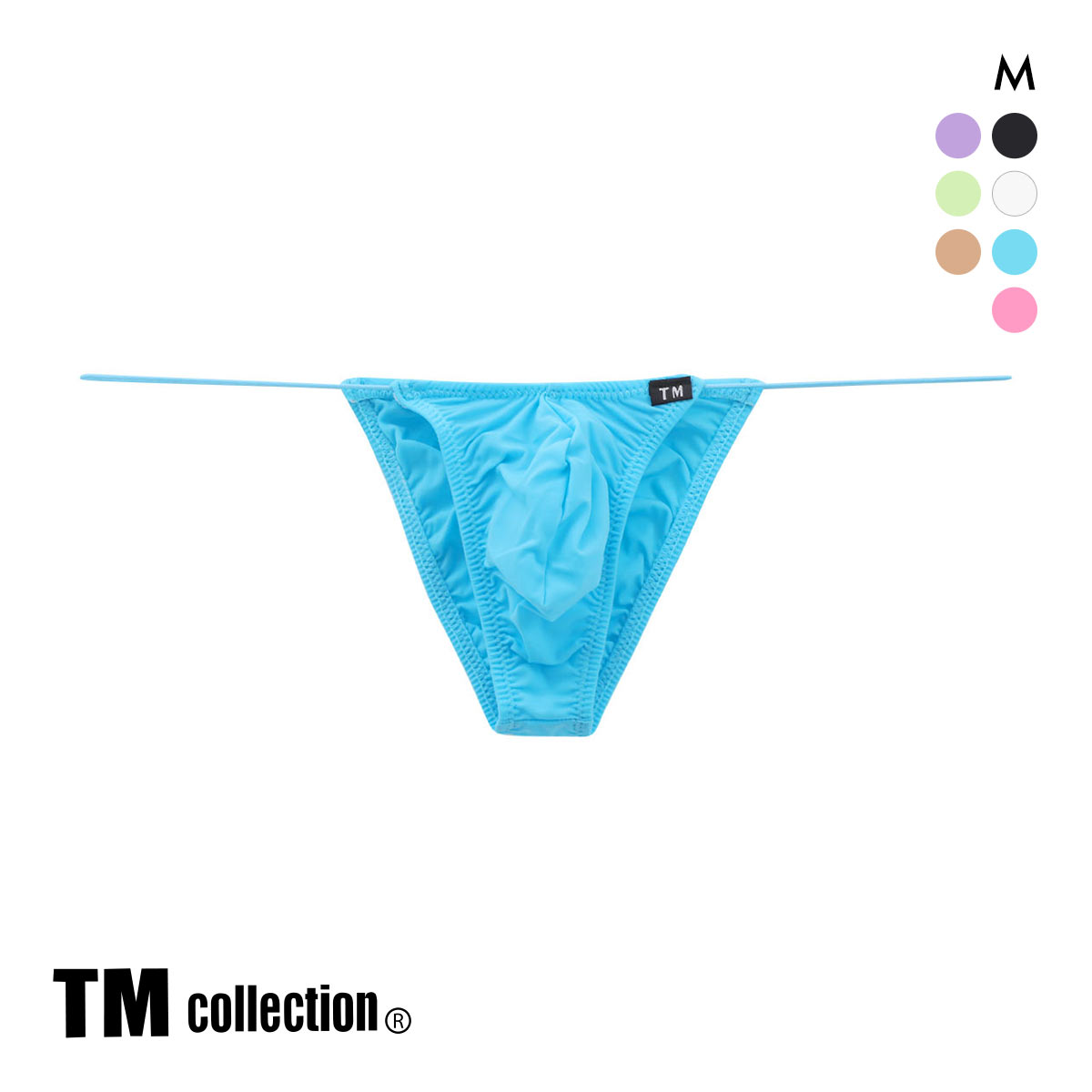 ティーエム コレクション GMF 極細丸ゴム Vカット ハーフバック HB TM collection サイドストラップ HB(SX-サックス-M)
