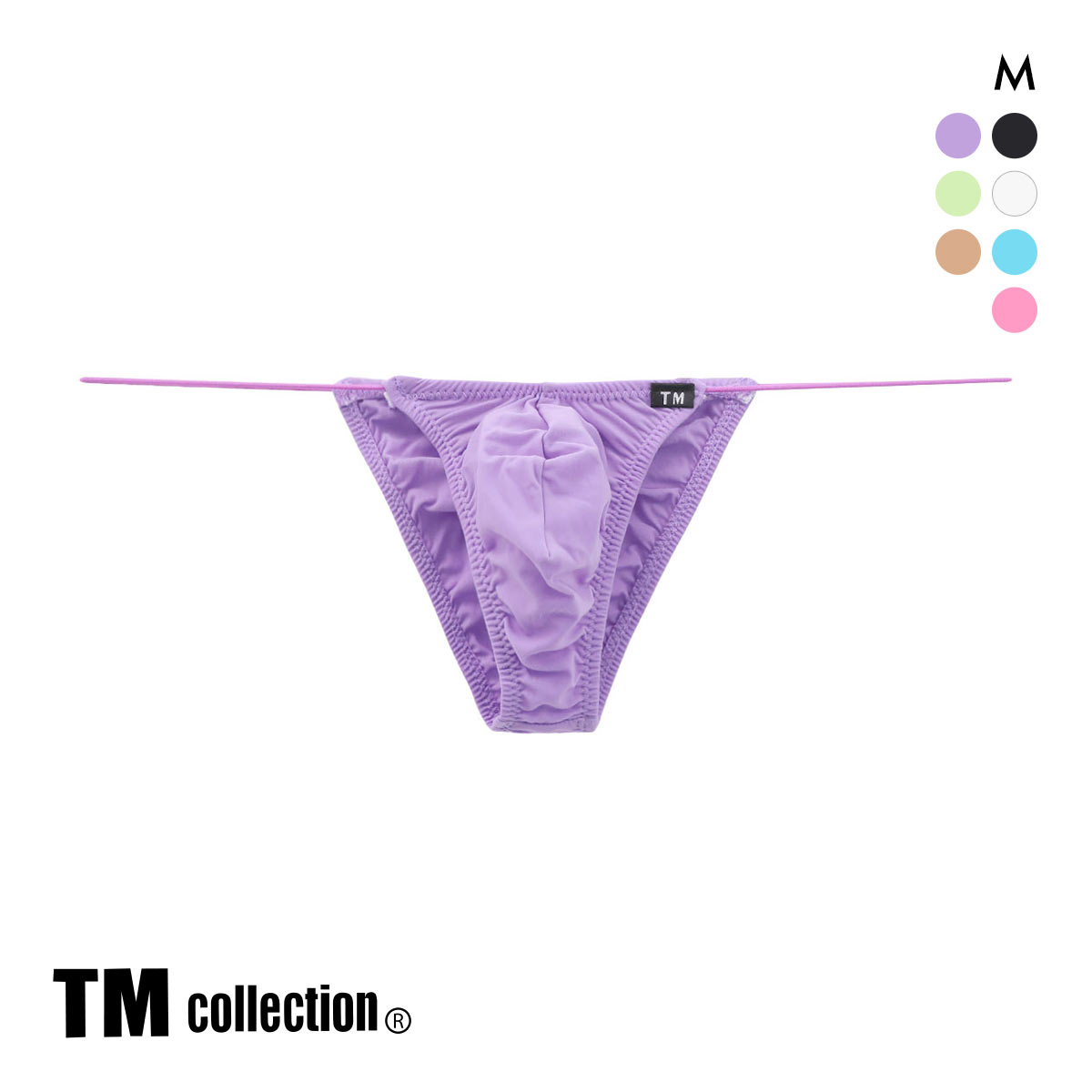 ティーエム コレクション GMF 極細丸ゴム Vカット ハーフバック HB TM collection サイドストラップ HB(LV-ラベンダー-M)
