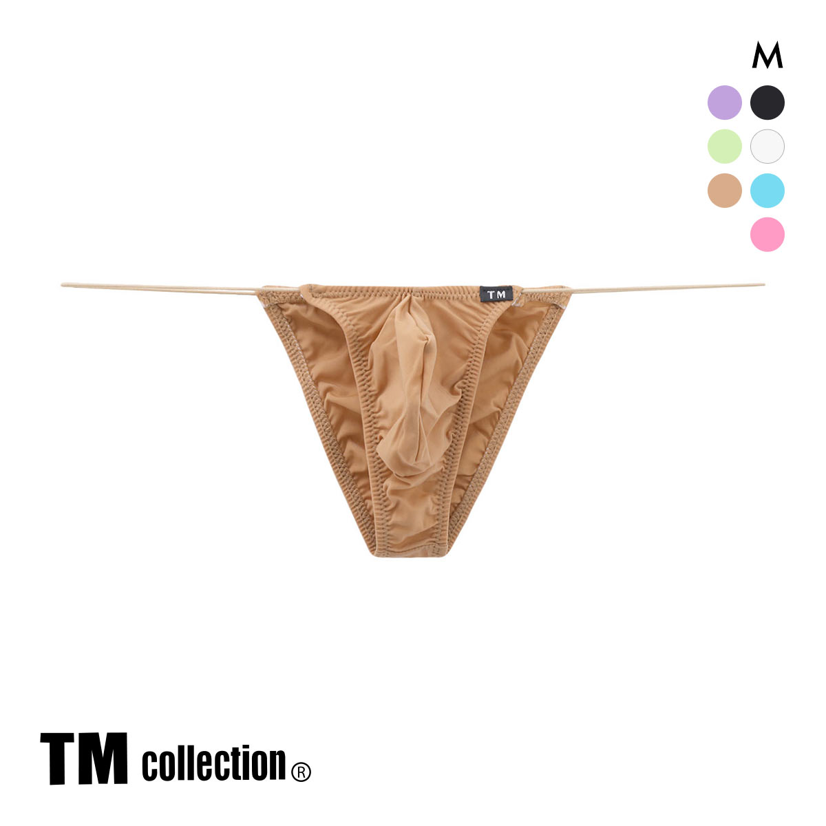 ティーエム コレクション GMF 極細丸ゴム Vカット ハーフバック HB TM collection サイドストラップ HB(BE-ベージュ-M)