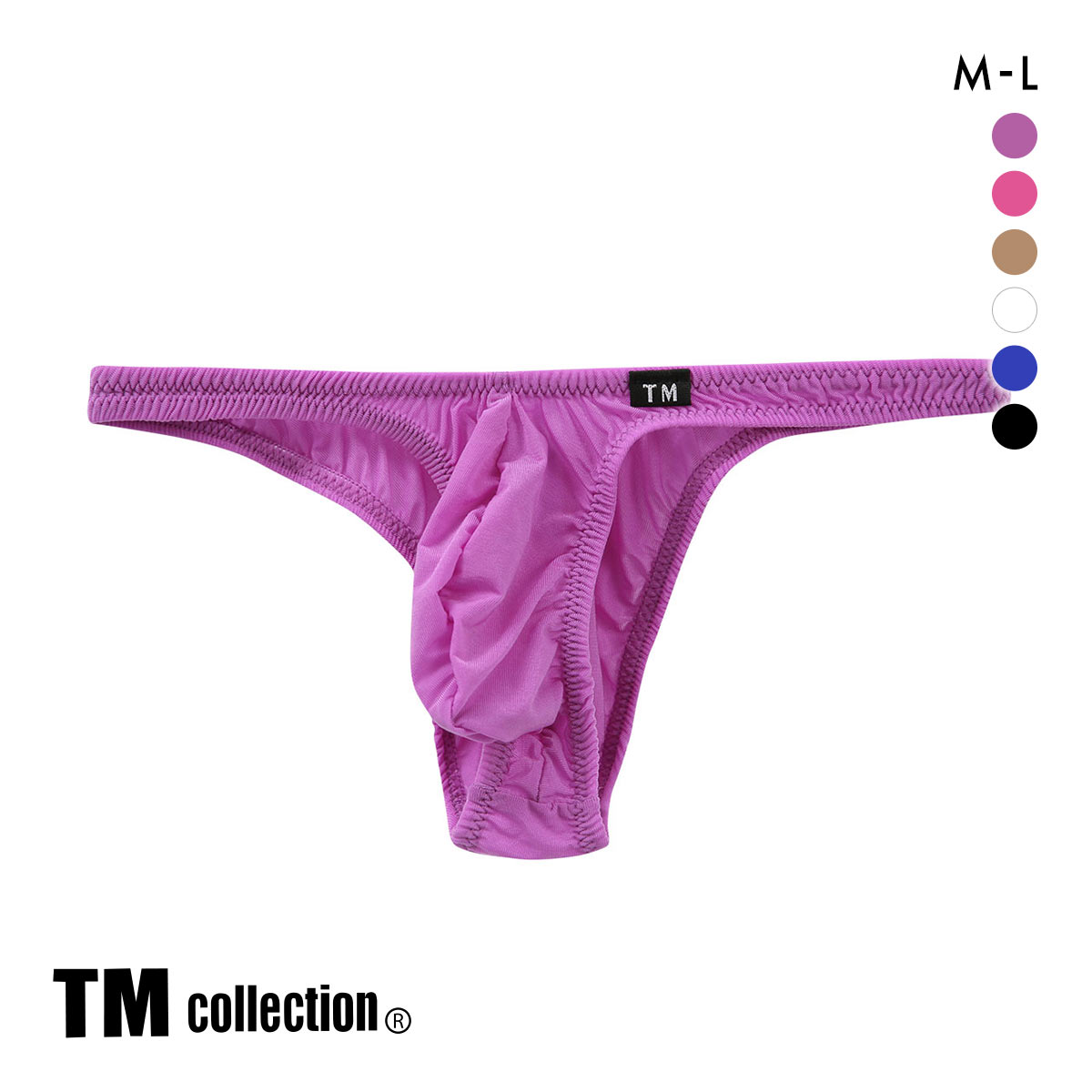ティーエム コレクション SMK ツノ型シャープカットバルジ ハーフバック ML もっこり メンズ 前とじ ビキニ 日本製 TM collection(PU-パープル-M)