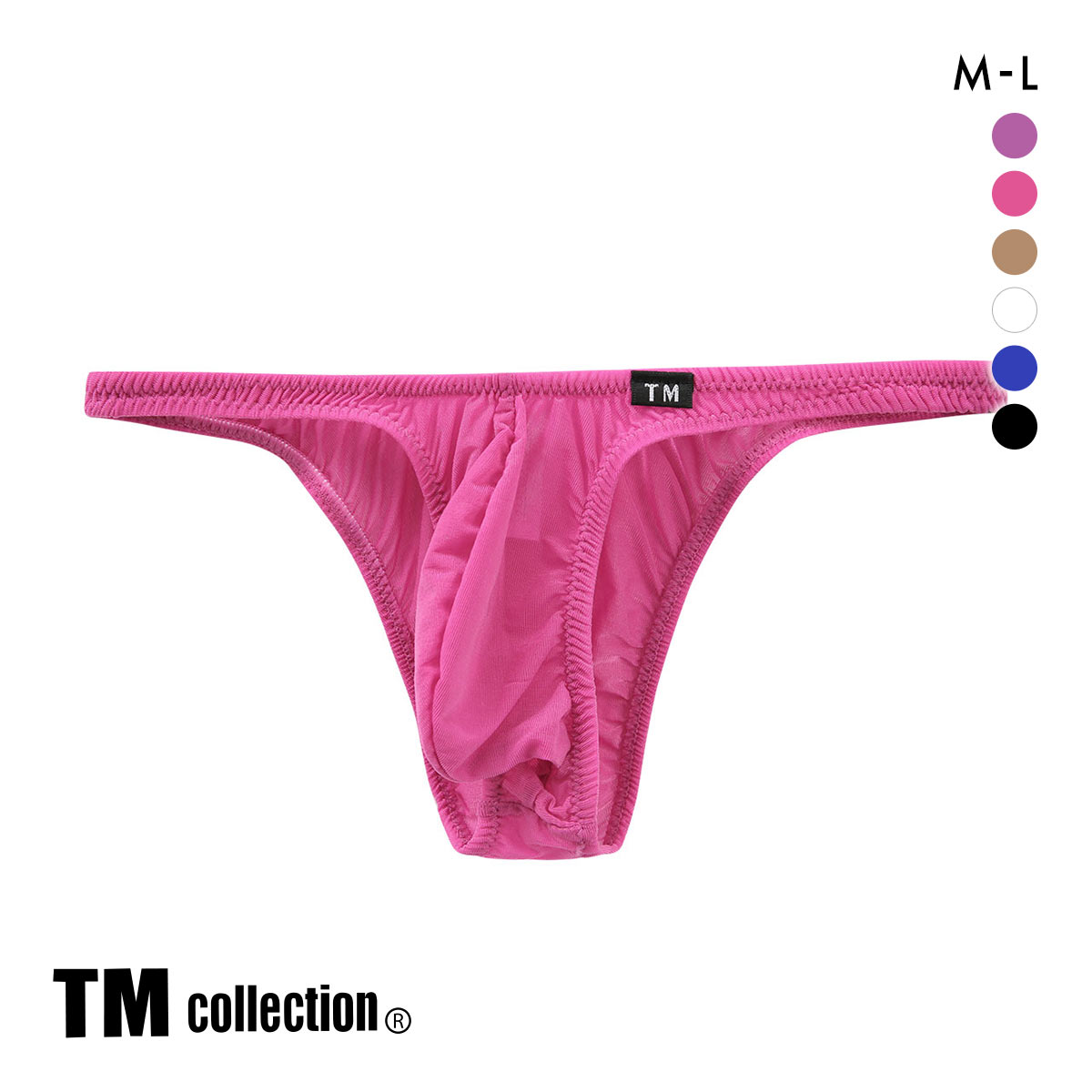 ティーエム コレクション SMK ツノ型シャープカットバルジ ハーフバック ML もっこり メンズ 前とじ ビキニ 日本製 TM collection(PI-ピンク-M)