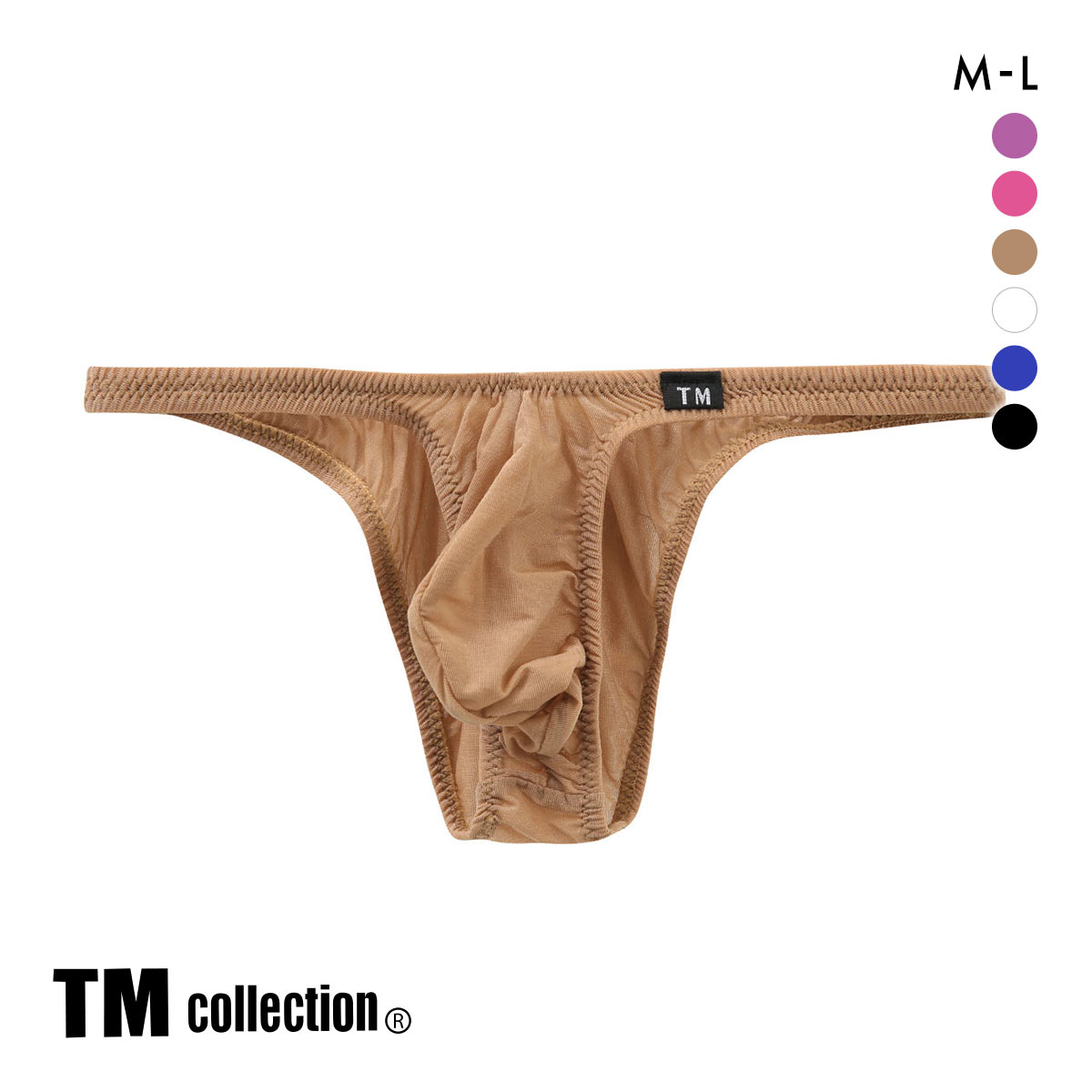 ティーエム コレクション SMK ツノ型シャープカットバルジ ハーフバック ML もっこり メンズ 前とじ ビキニ 日本製 TM collection(BE-ベージュ-M)