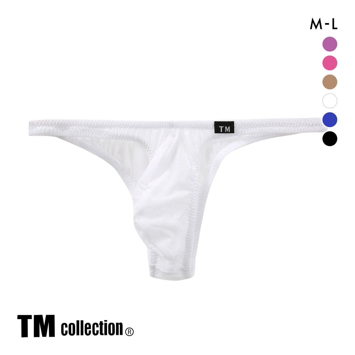 ティーエム コレクション SMK ツノ型シャープカットバルジ ハーフバック ML もっこり メンズ 前とじ ビキニ 日本製 TM collection(WH-ホワイト-M)