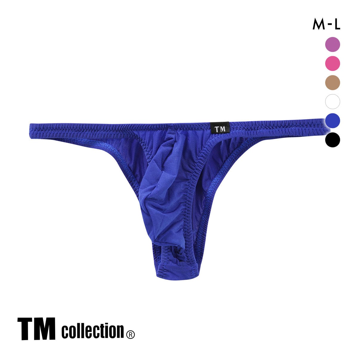 ティーエム コレクション SMK ツノ型シャープカットバルジ ハーフバック ML もっこり メンズ 前とじ ビキニ 日本製 TM collection(BU-ブルー-M)