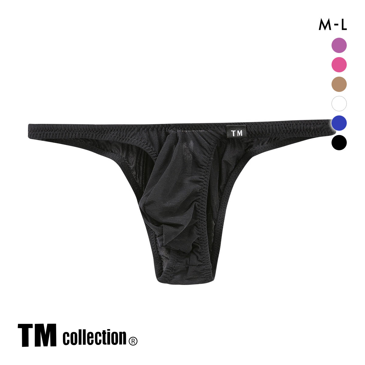 ティーエム コレクション SMK ツノ型シャープカットバルジ ハーフバック ML もっこり メンズ 前とじ ビキニ 日本製 TM collection(BK-ブラック-M)