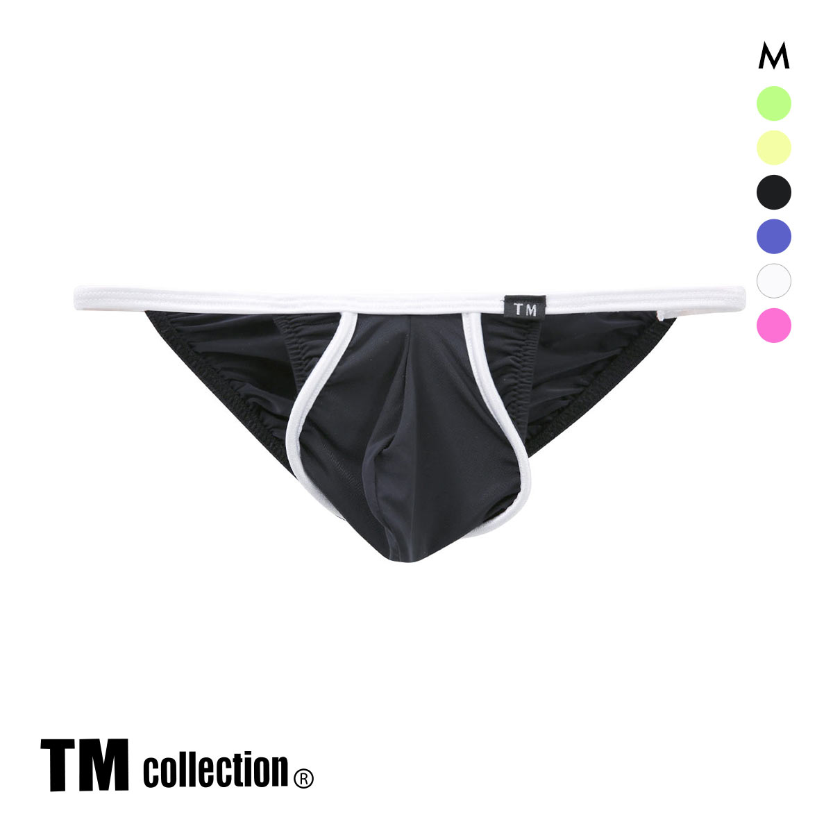 ティーエム コレクション STRIKESKIN×WET Hammer Accent ハーフバック M もっこり メンズ 前とじ ビキニ 日本製 TM collection(BK-ブラック-M)