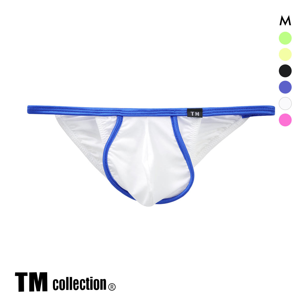 ティーエム コレクション STRIKESKIN×WET Hammer Accent ハーフバック M もっこり メンズ 前とじ ビキニ 日本製 TM collection(WH-ホワイト-M)