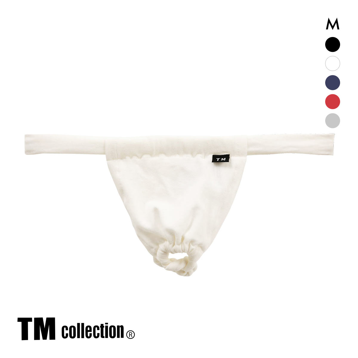 ティーエム コレクション コットンベア天 ねじりふんどし Gスト Tバック タンガ メンズ TM collection(WH-ホワイト-M)