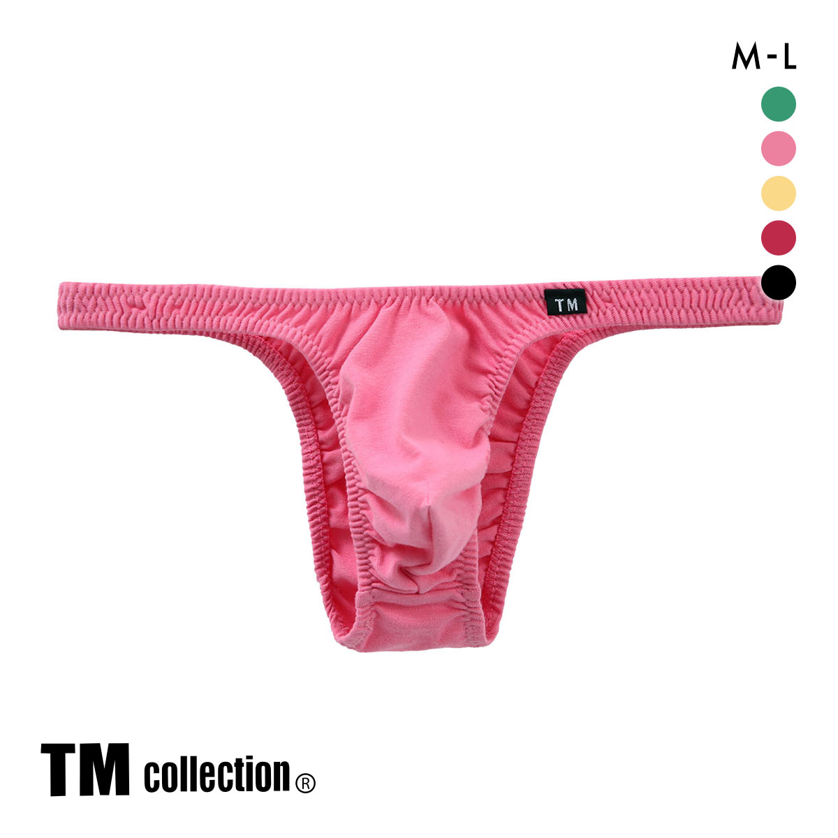 ティーエム コレクション コットンベア天 ツノ型シャープ ハーフバック ML もっこり メンズ 前とじ ビキニ 日本製 TM collection(PI-ピンク-M)