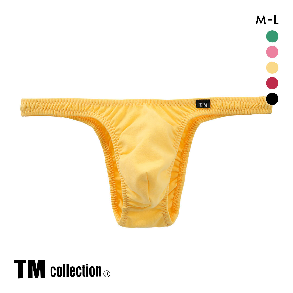 ティーエム コレクション コットンベア天 ツノ型シャープ ハーフバック ML もっこり メンズ 前とじ ビキニ 日本製 TM collection(YE-イエロー-M)