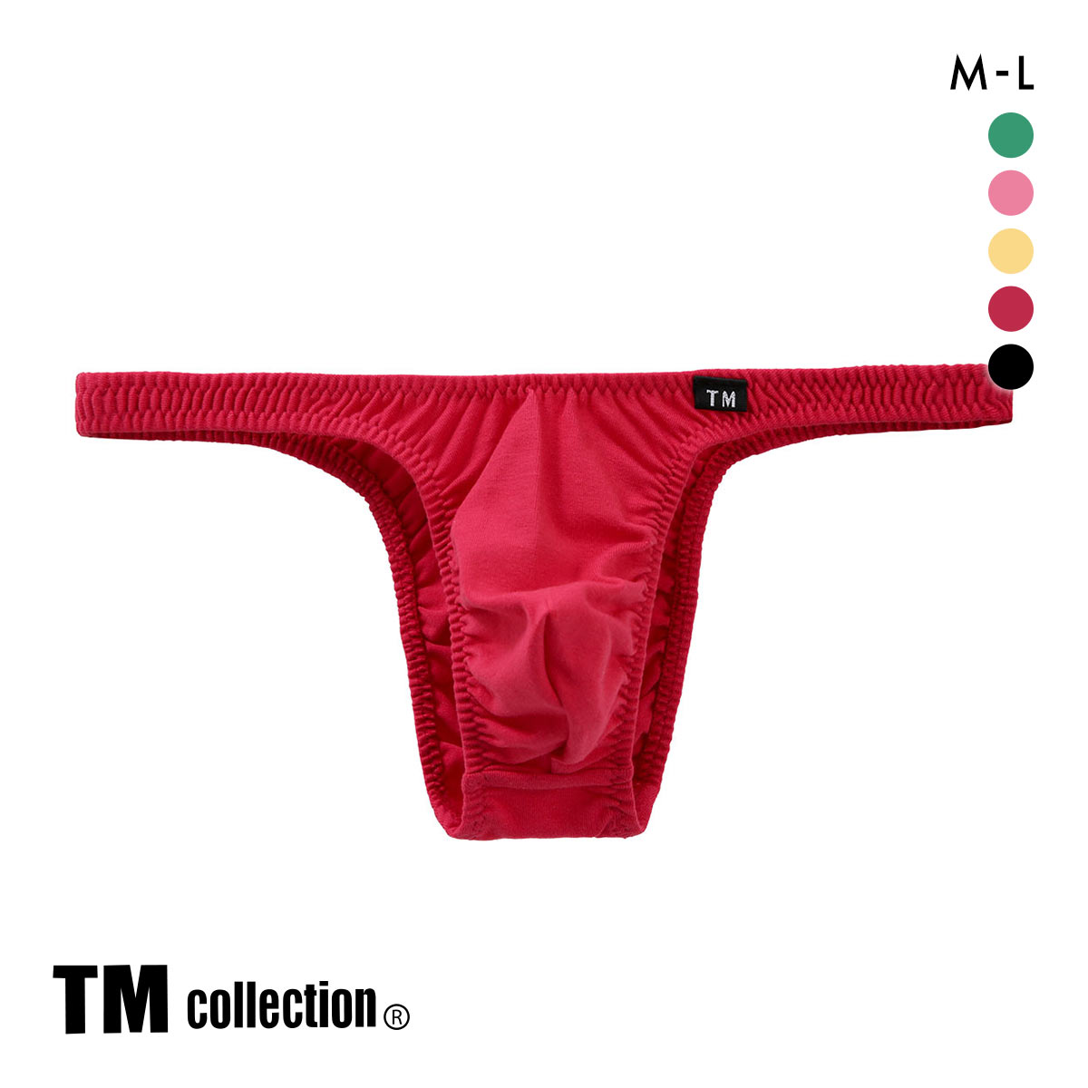 ティーエム コレクション コットンベア天 ツノ型シャープ ハーフバック ML もっこり メンズ 前とじ ビキニ 日本製 TM collection(RE-レッド-M)