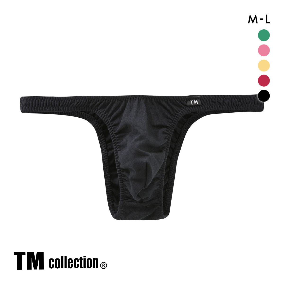 ティーエム コレクション コットンベア天 ツノ型シャープ ハーフバック ML もっこり メンズ 前とじ ビキニ 日本製 TM collection(BK-ブラック-M)